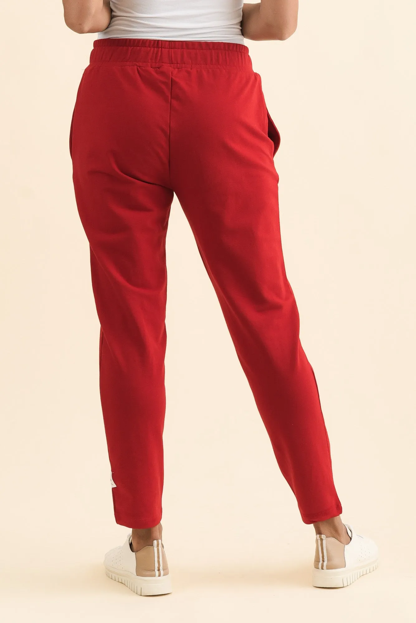 Lobby Red Cotton Relaxed Sweatpants sold by Blue Bungalow product image thumbnail 4