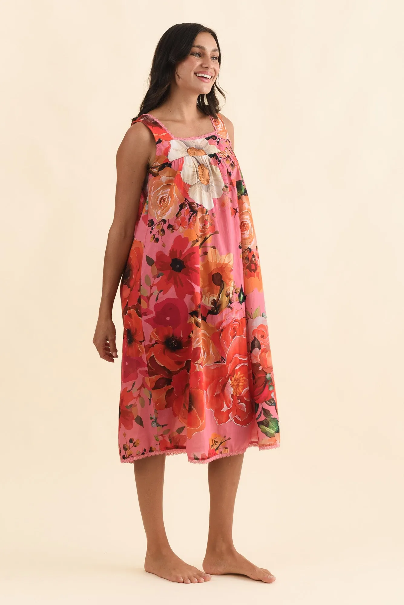 Mabella Pink Rose Cotton Nightie sold by Blue Bungalow product image thumbnail 3