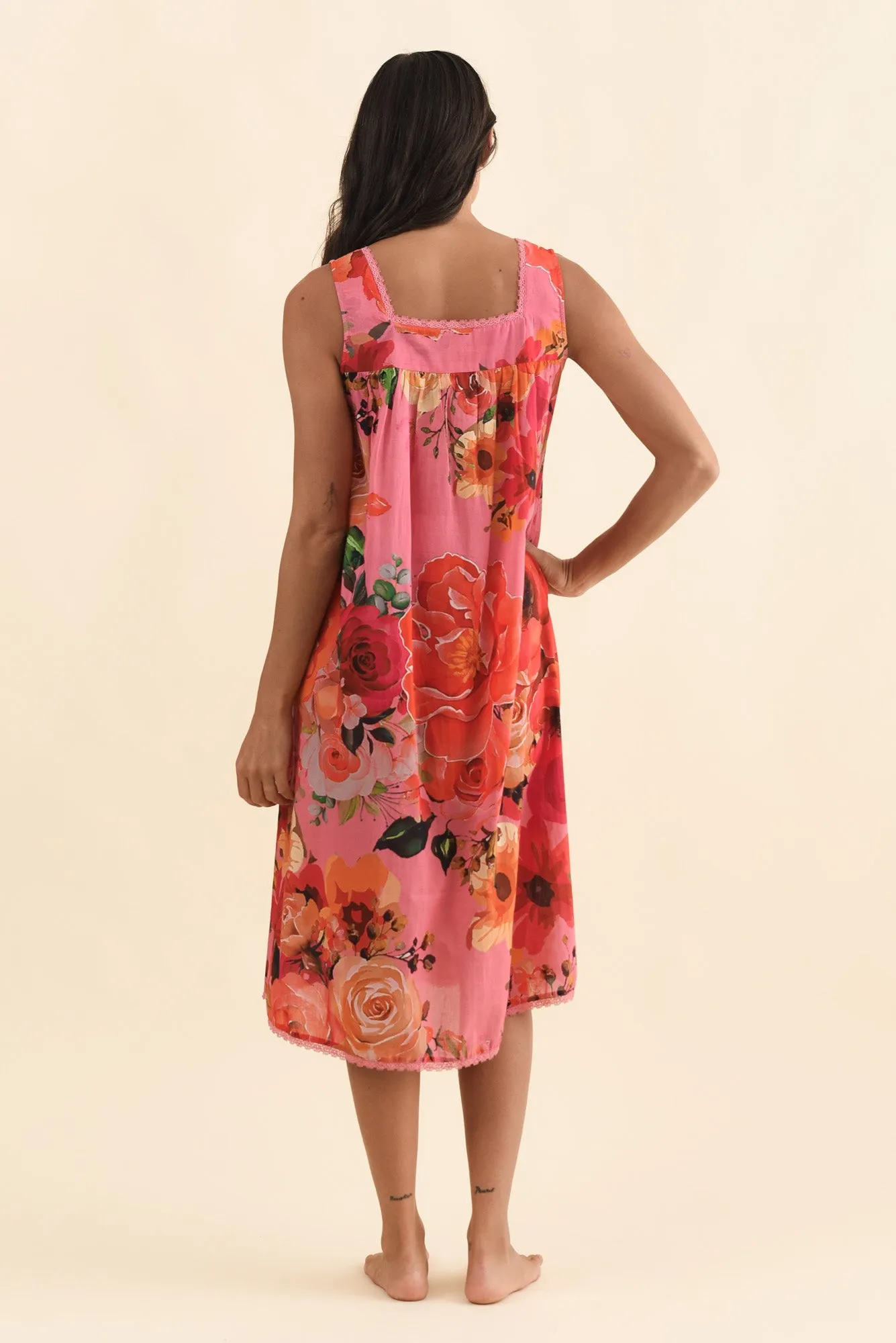 Mabella Pink Rose Cotton Nightie sold by Blue Bungalow product image thumbnail 4