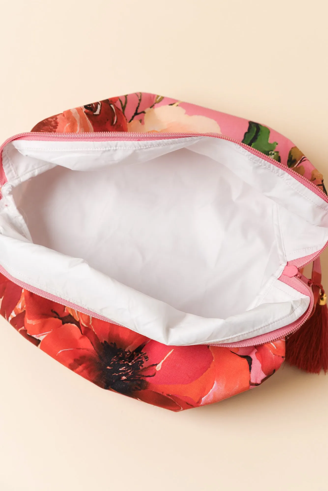 Selva Pink Rose Cotton Toiletry Bag sold by Blue Bungalow product image thumbnail 4