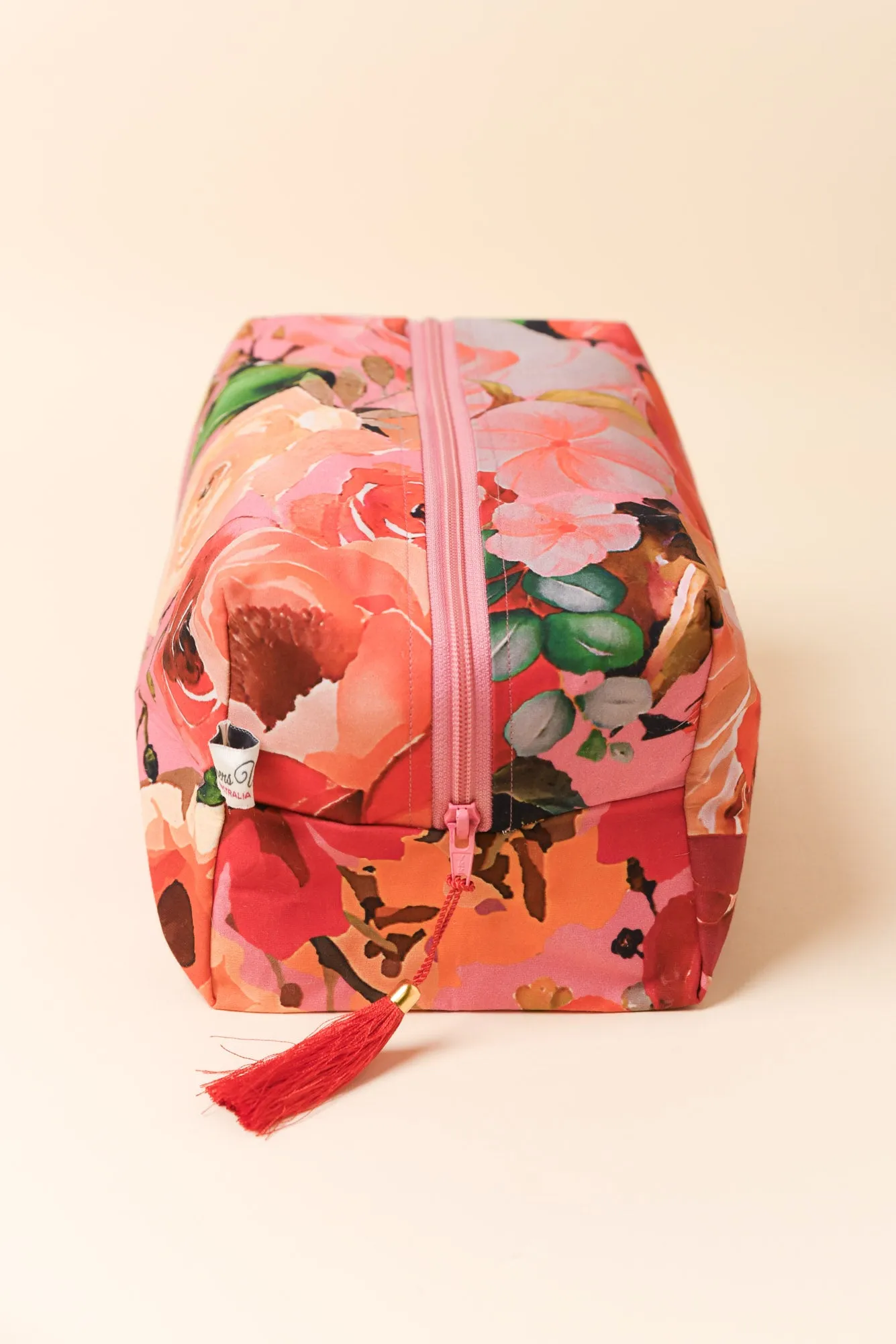Selva Pink Rose Cotton Toiletry Bag sold by Blue Bungalow product image thumbnail 3