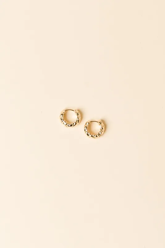 Macy Gold Huggie Earrings made by Blue Bungalow