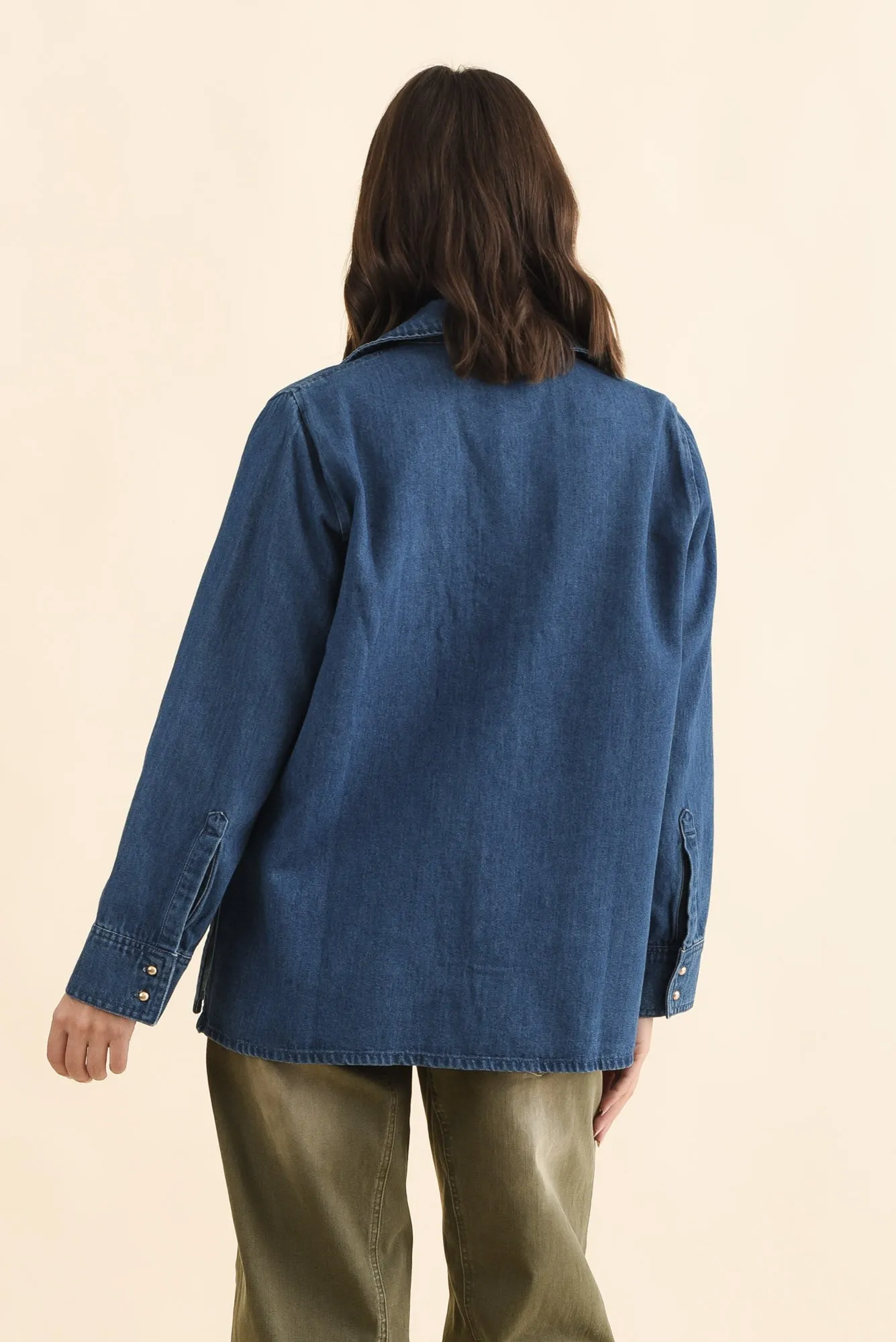Vespa Mid Blue Denim Shirt sold by Blue Bungalow product image thumbnail 4