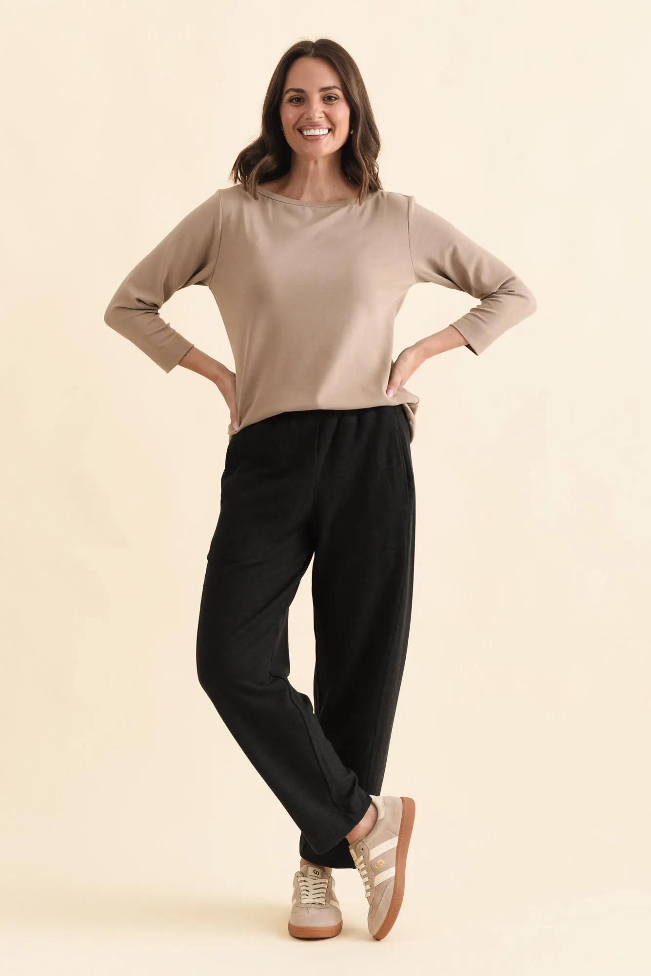 SuedeLuxe Beige 3/4 Sleeve Top sold by Blue Bungalow product image thumbnail 2