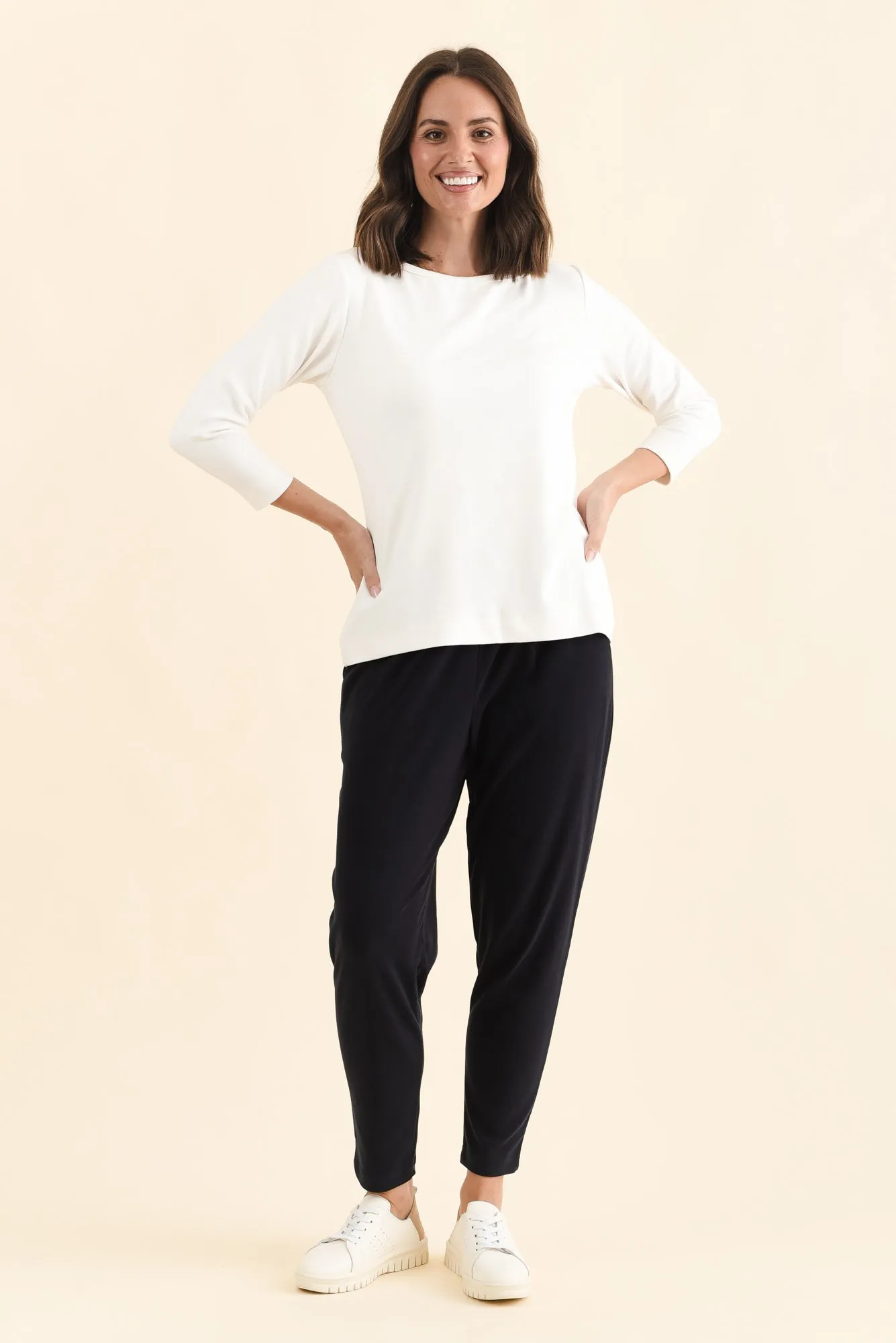 SuedeLuxe White 3/4 Sleeve Top sold by Blue Bungalow product image thumbnail 2