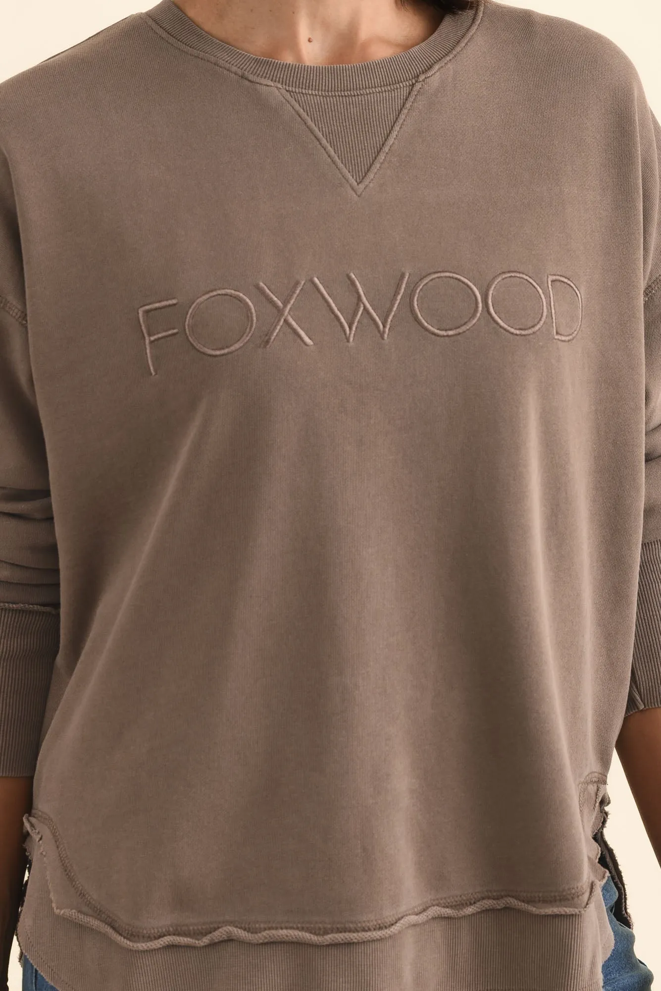 Simplified Brown Cotton Crewneck Sweatshirt sold by Blue Bungalow product image thumbnail 5