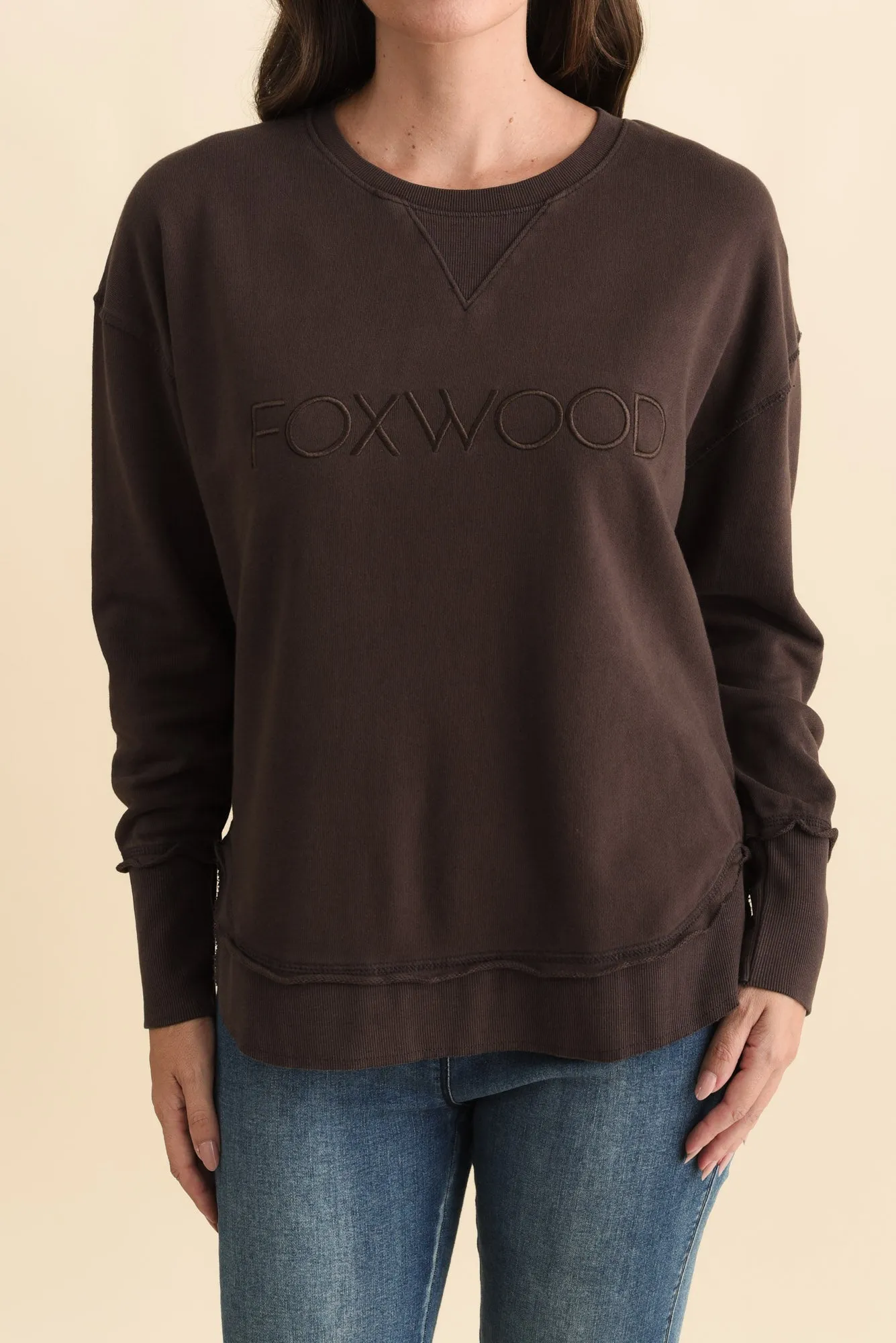 Simplified Chocolate Cotton Crewneck Sweatshirt sold by Blue Bungalow product image thumbnail 5
