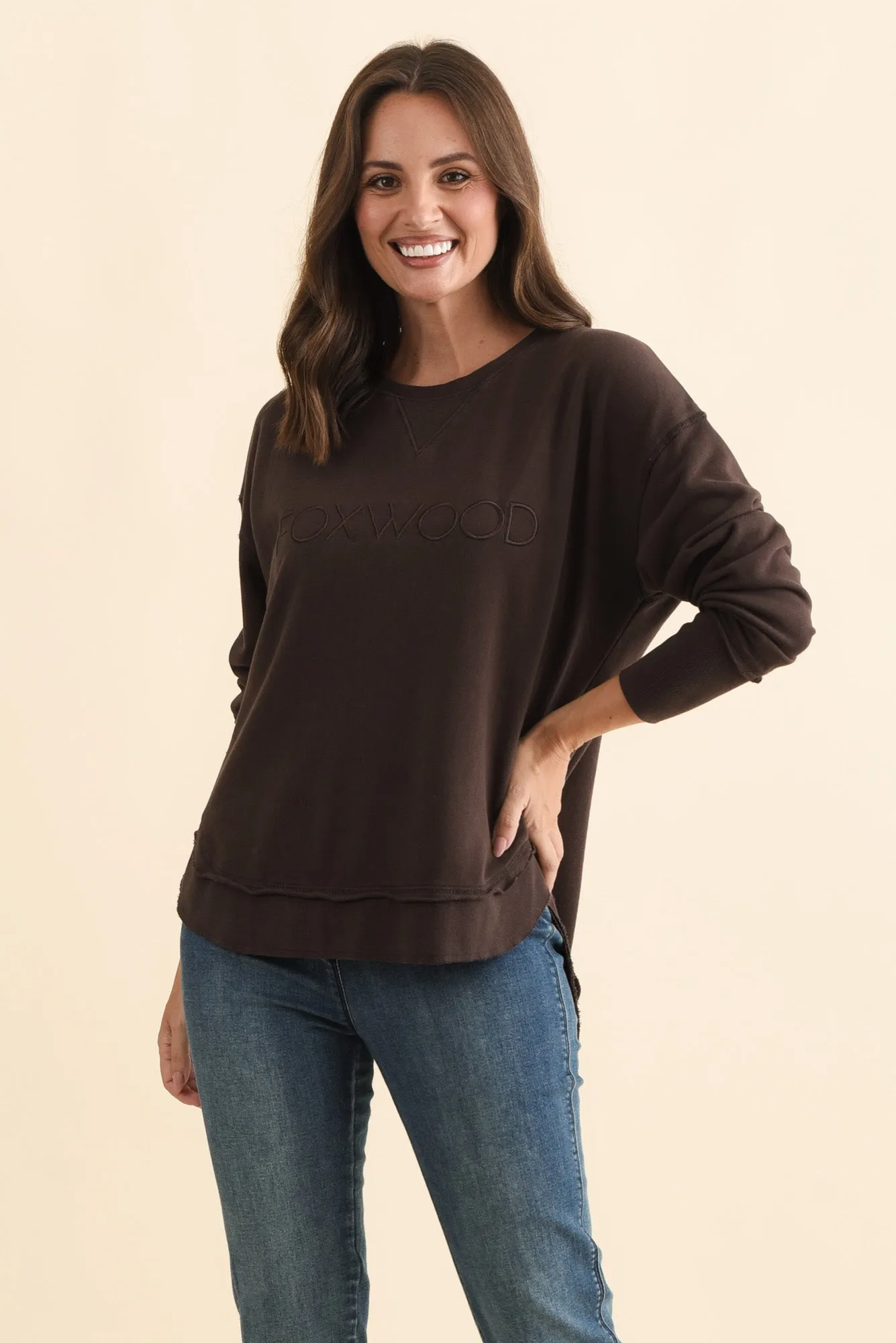 Simplified Chocolate Cotton Crewneck Sweatshirt sold by Blue Bungalow