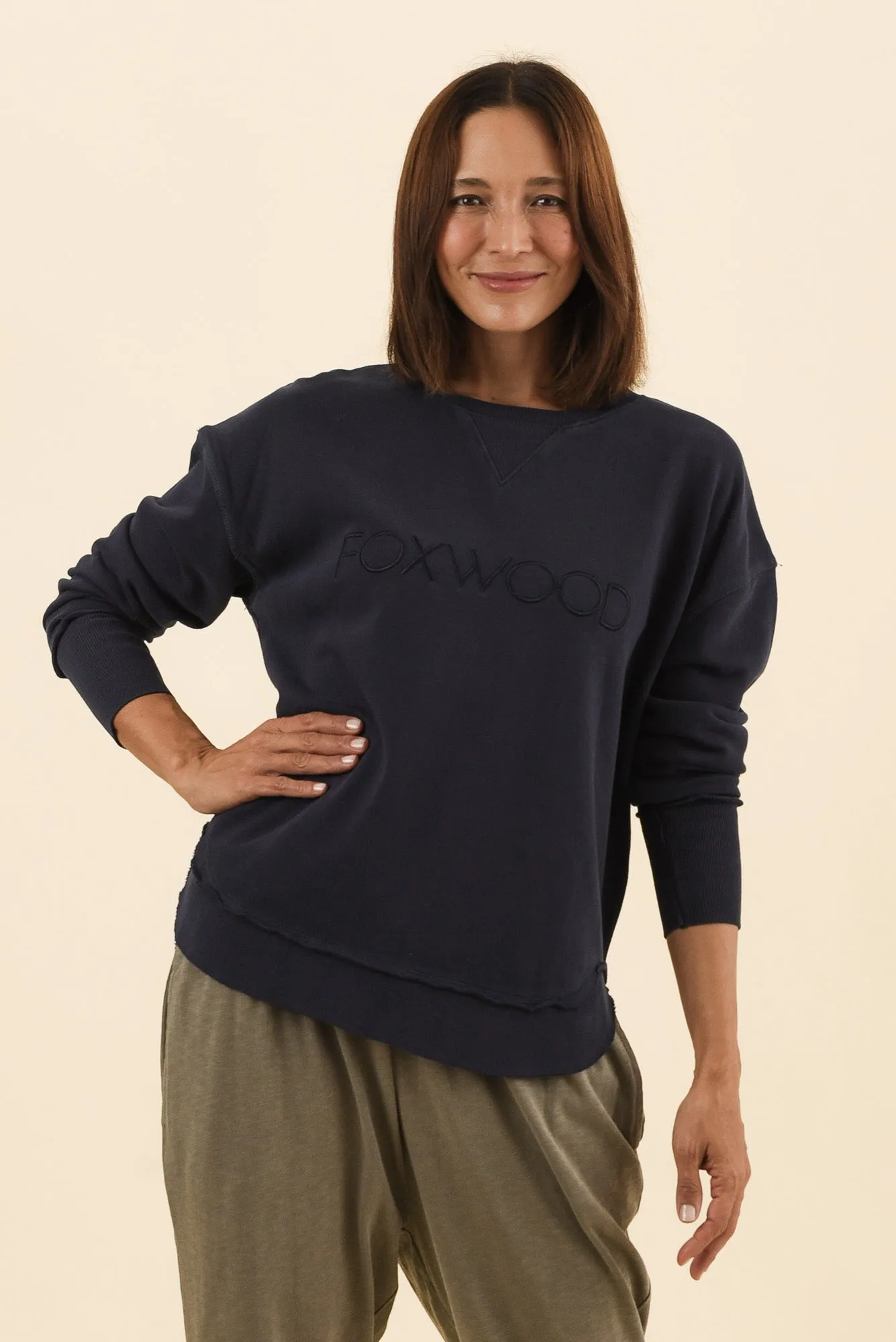 Simplified Navy Cotton Crewneck Sweatshirt sold by Blue Bungalow