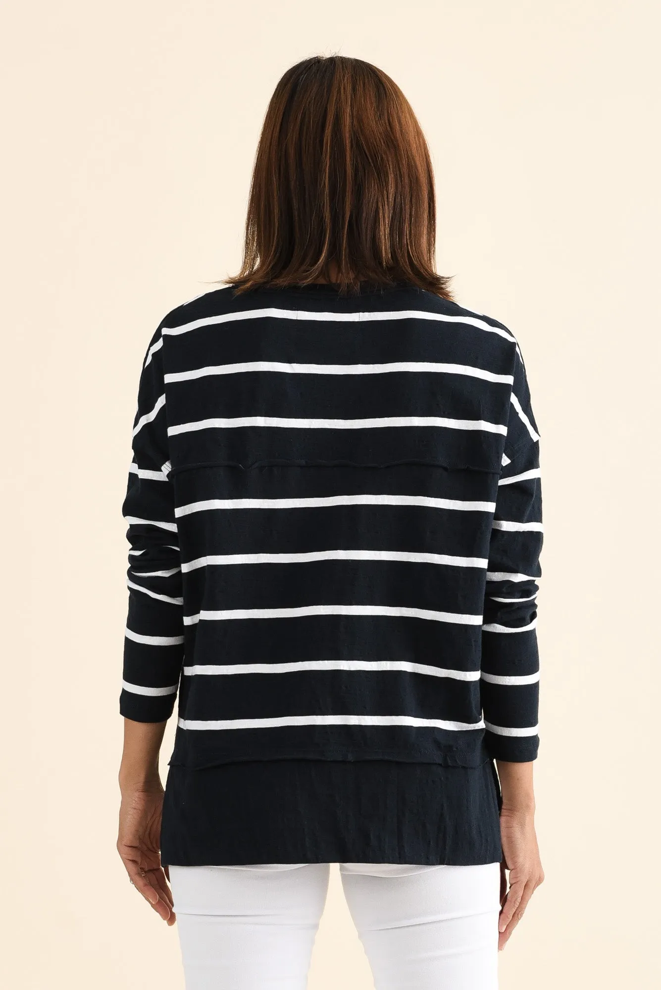 Jayne Navy Stripe Cotton Throw On Top sold by Blue Bungalow product image thumbnail 4