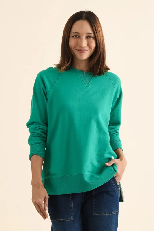 Melbourne Green Cotton Crewneck Sweatshirt made by Elm Lifestyle