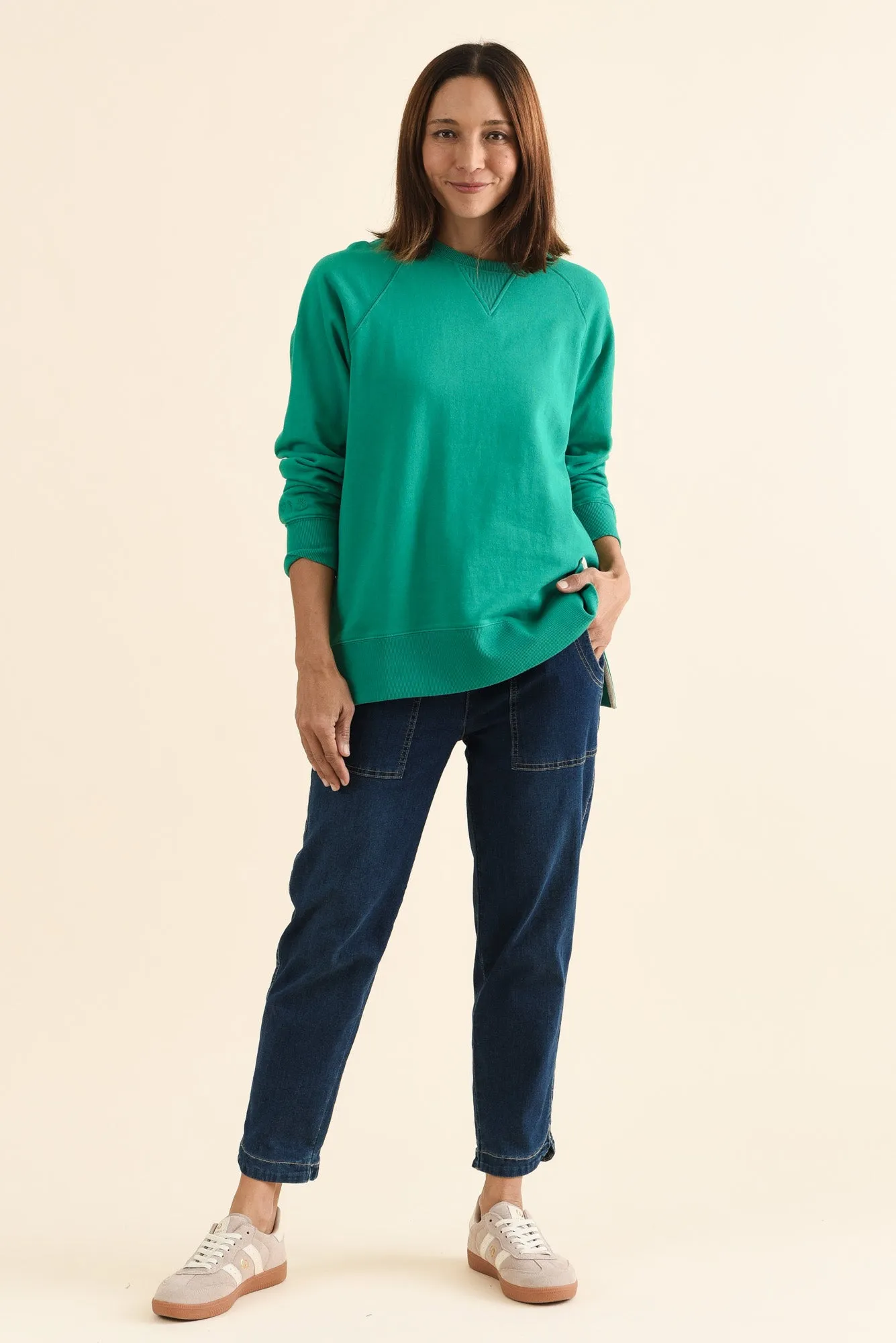 Melbourne Green Cotton Crewneck Sweatshirt sold by Blue Bungalow product image thumbnail 2