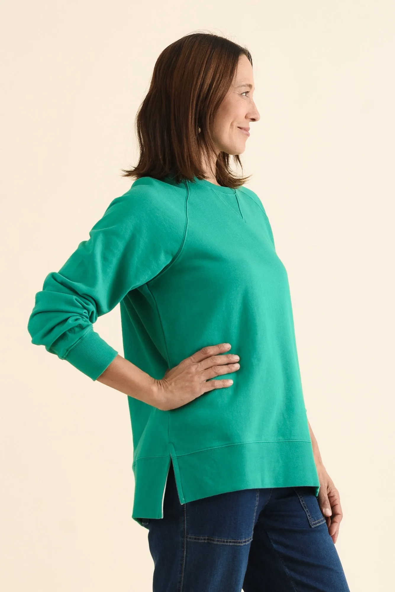 Melbourne Green Cotton Crewneck Sweatshirt sold by Blue Bungalow product image thumbnail 3