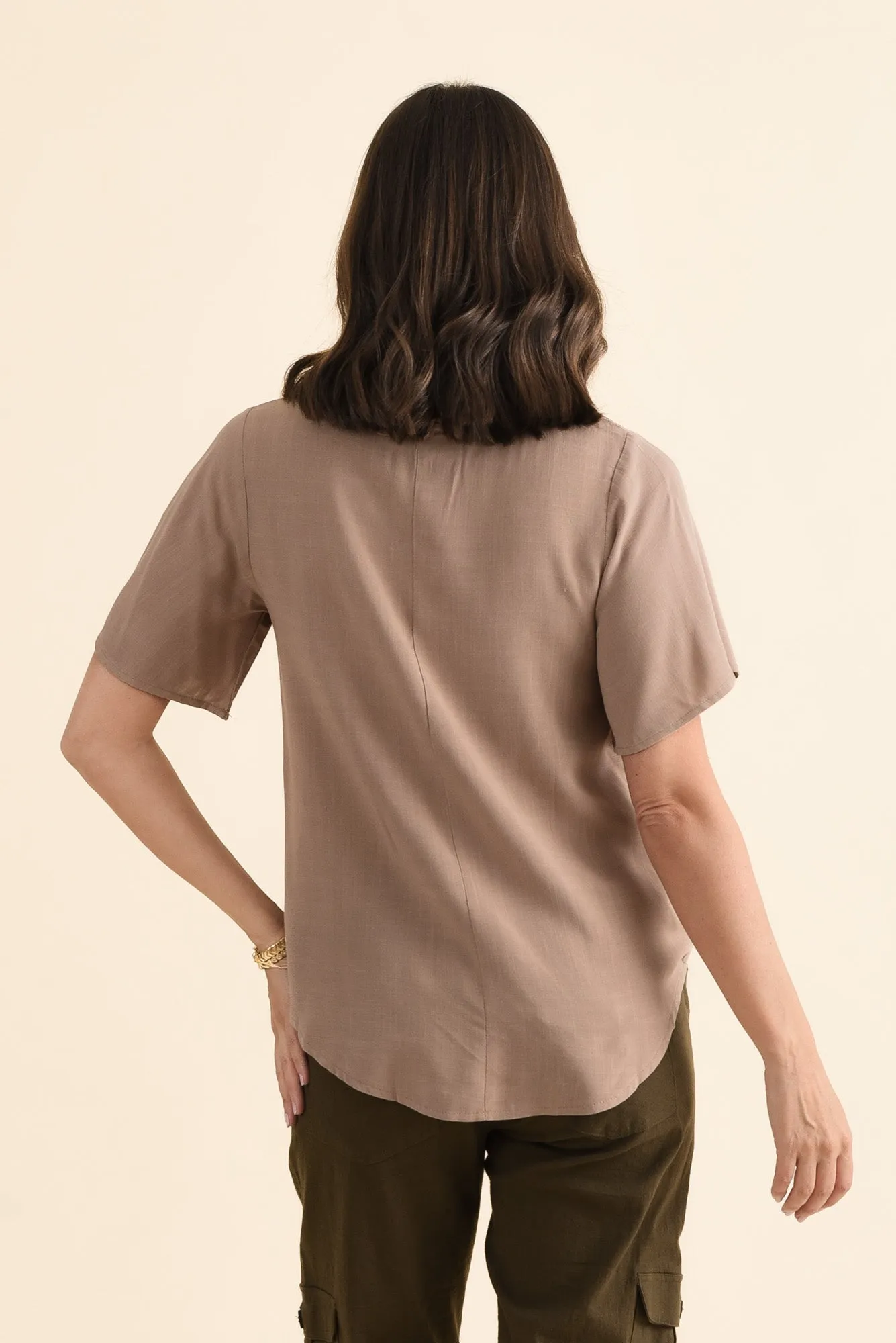 Hina Mocha Frill Collar Top sold by Blue Bungalow product image thumbnail 4