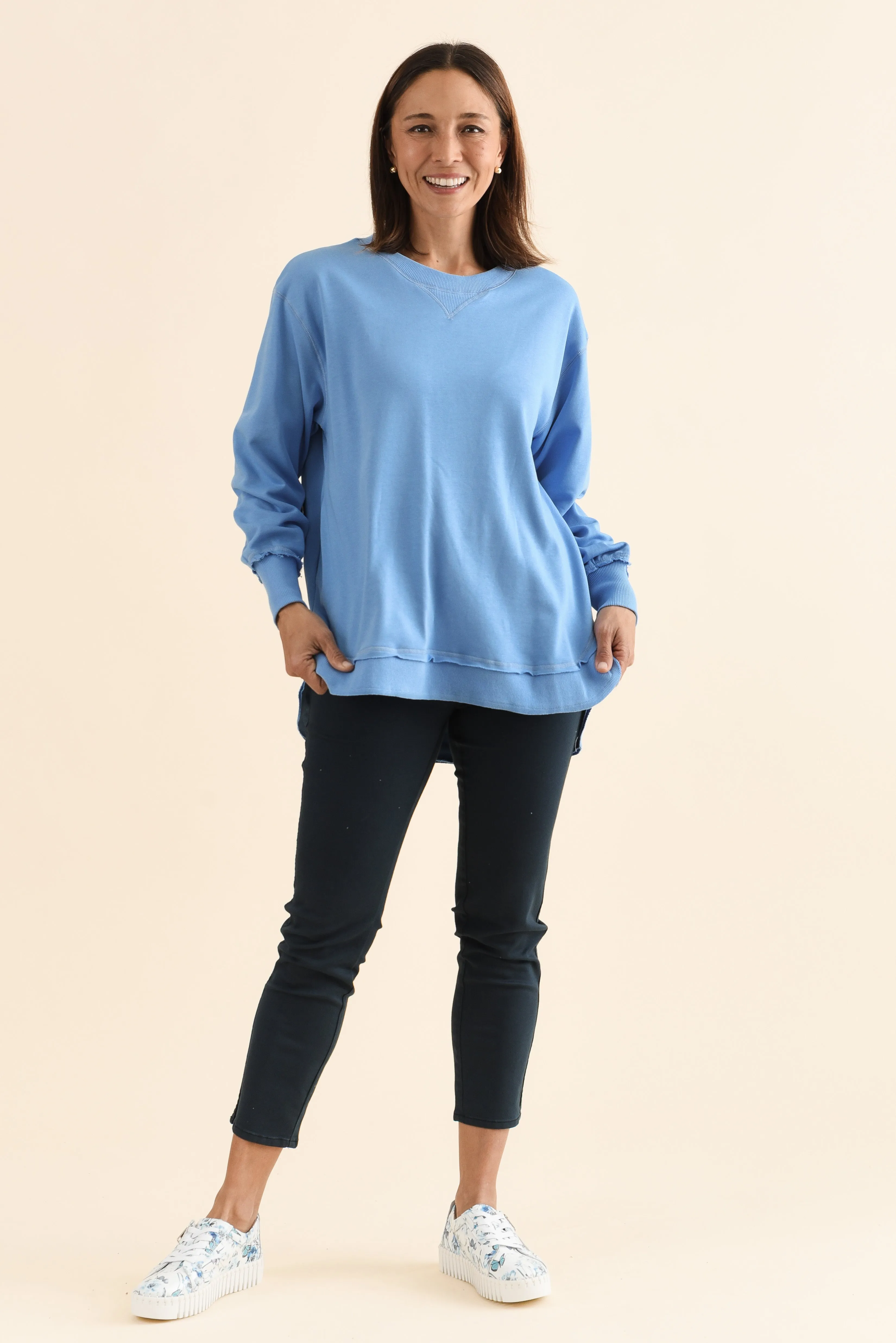 Osbourne Light Blue Cotton Sweatshirt sold by Blue Bungalow product image thumbnail 2