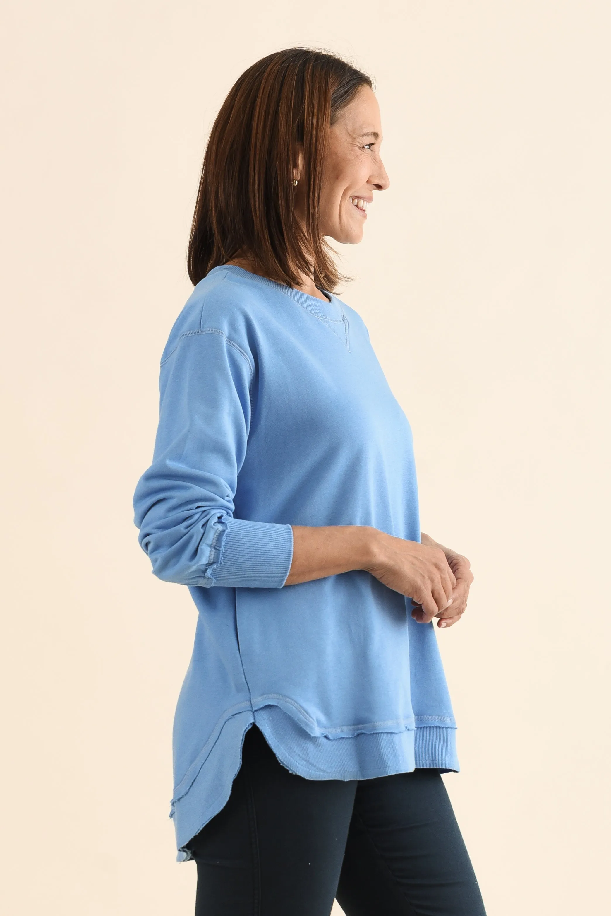 Osbourne Light Blue Cotton Sweatshirt sold by Blue Bungalow product image thumbnail 3
