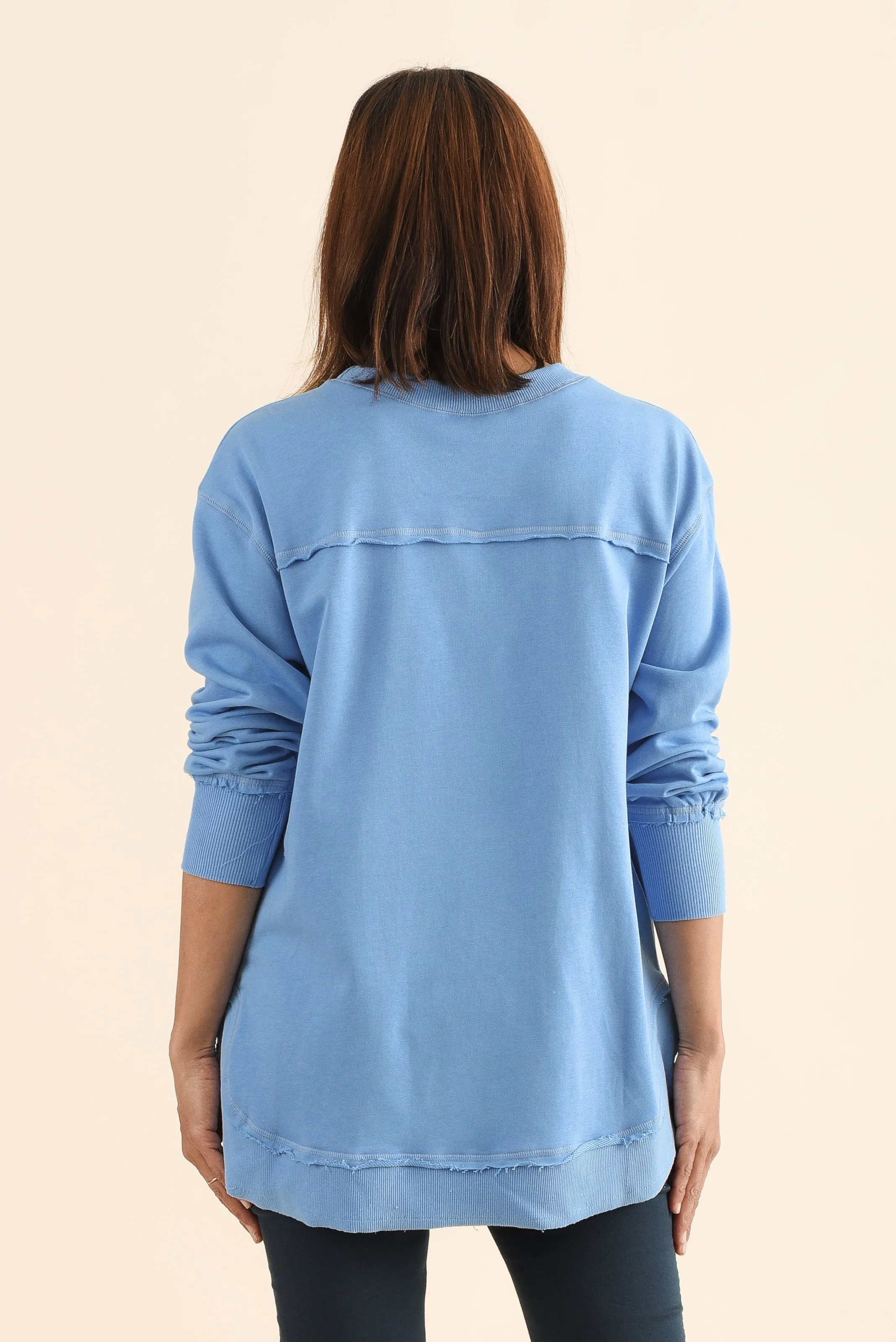 Osbourne Light Blue Cotton Sweatshirt sold by Blue Bungalow product image thumbnail 4