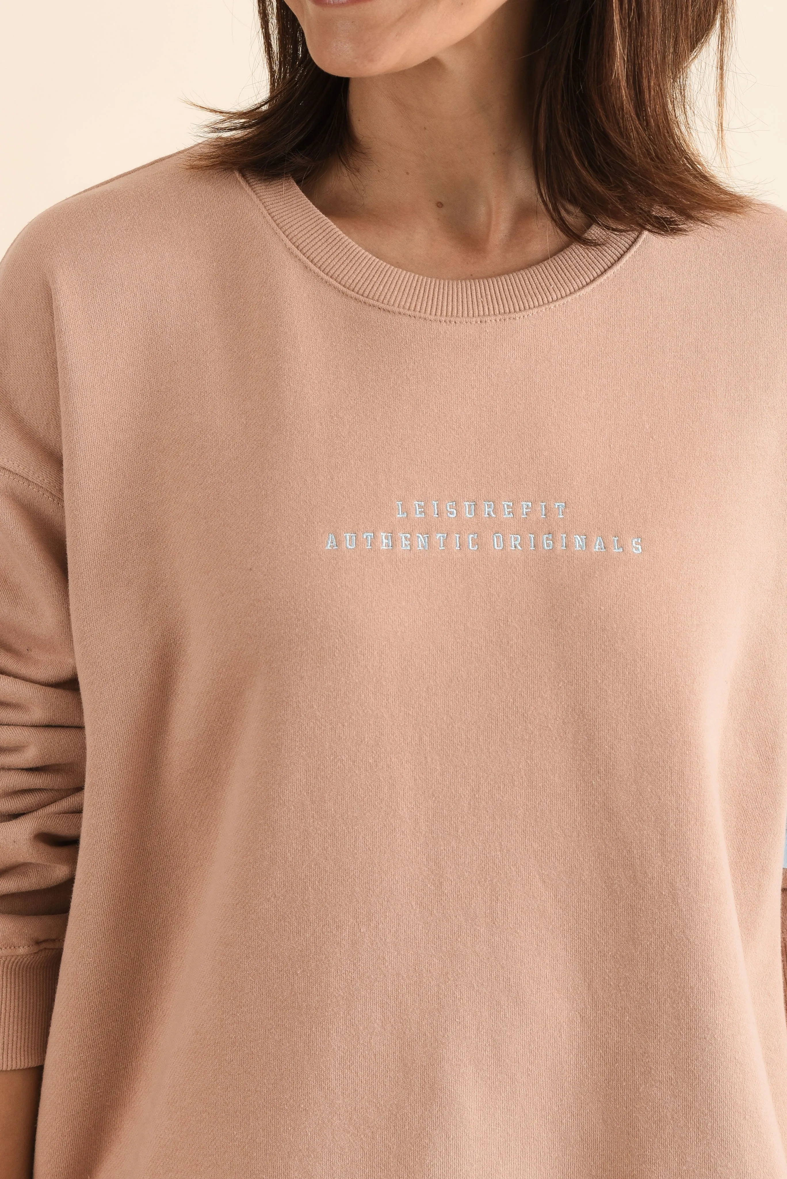 Origin Tan Cotton Crewneck Sweatshirt sold by Blue Bungalow product image thumbnail 5