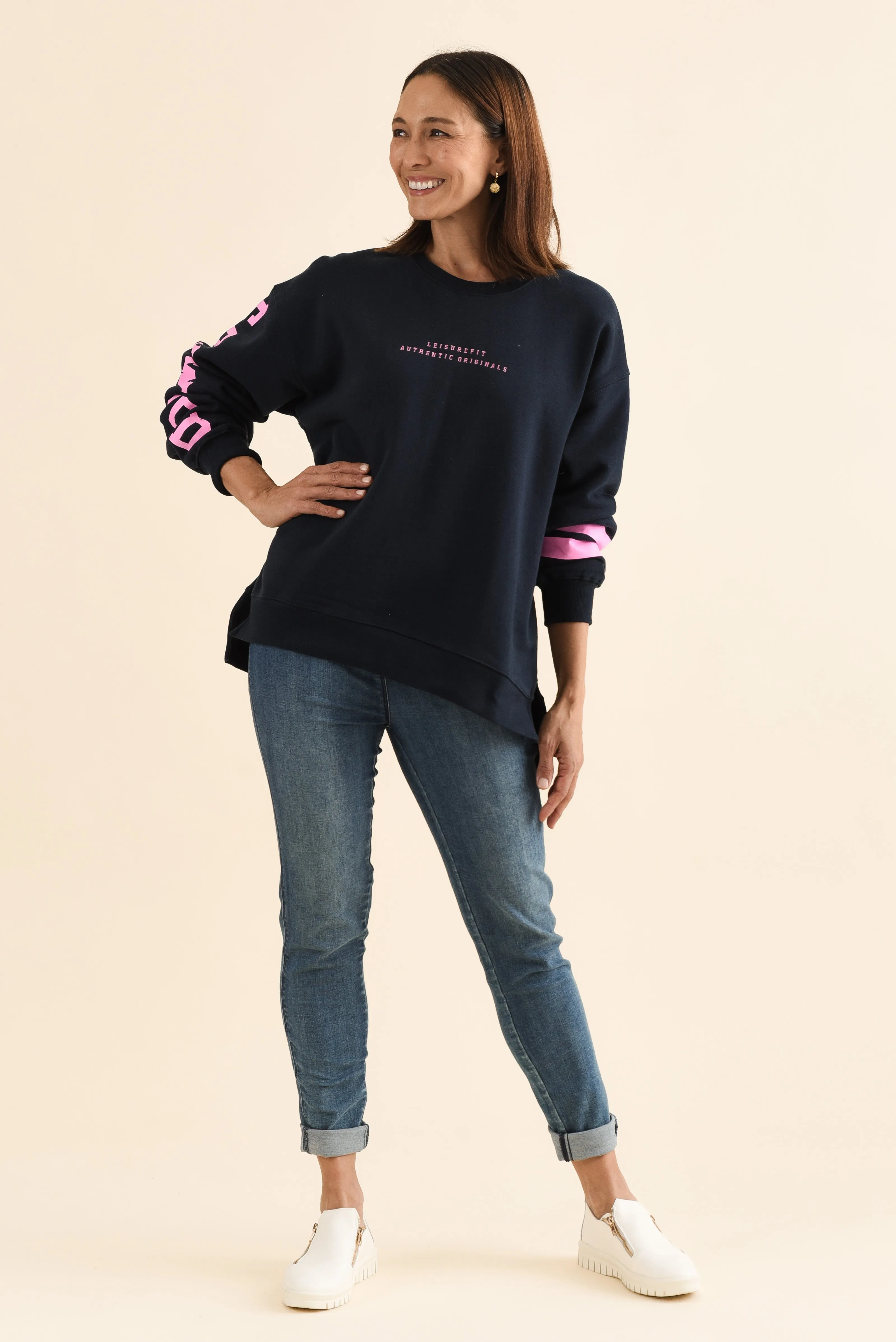Origin Navy Cotton Crewneck Sweatshirt sold by Blue Bungalow product image thumbnail 2