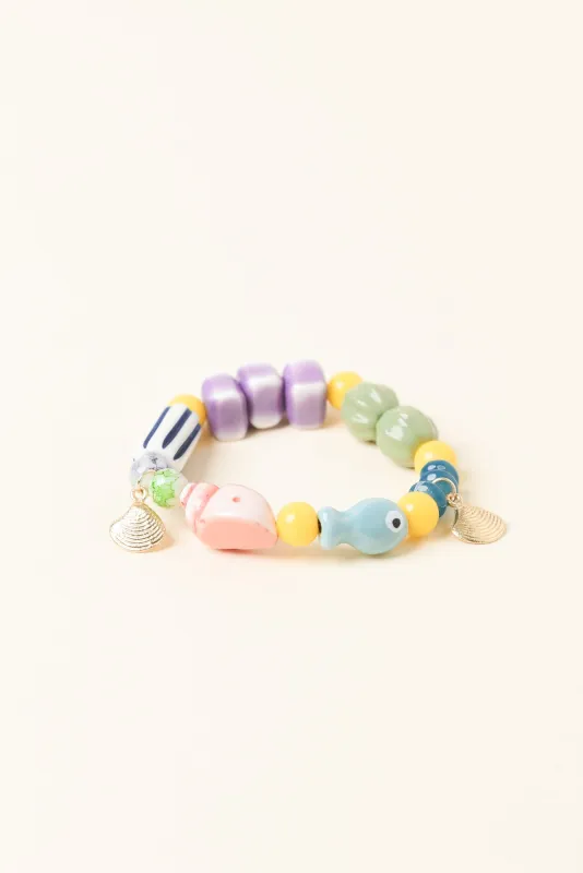 Miller Blue Sea Beaded Bracelet made by Blue Bungalow