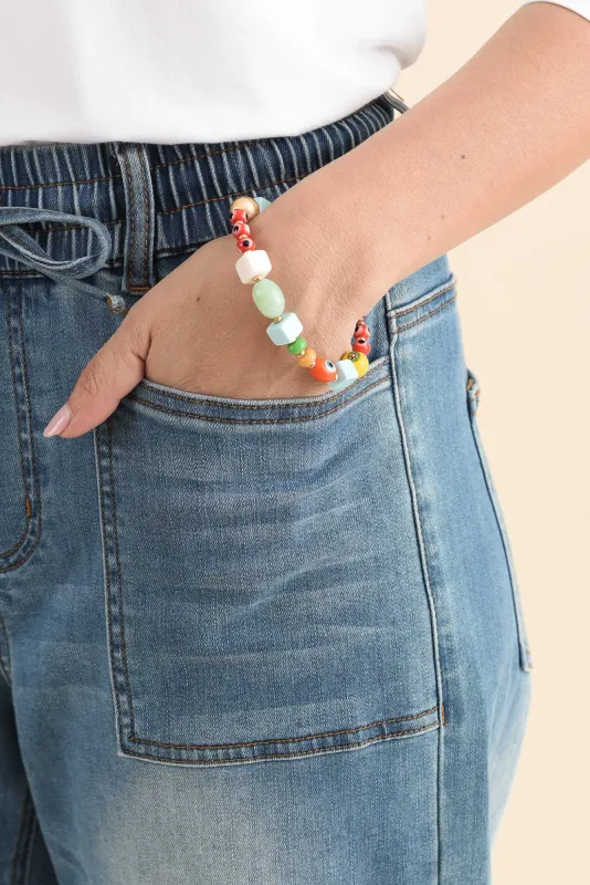 Miller Red Eye Beaded Bracelet made by Blue Bungalow