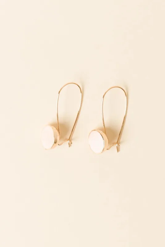 Polly Blush Circle Drop Earrings made by Blue Bungalow