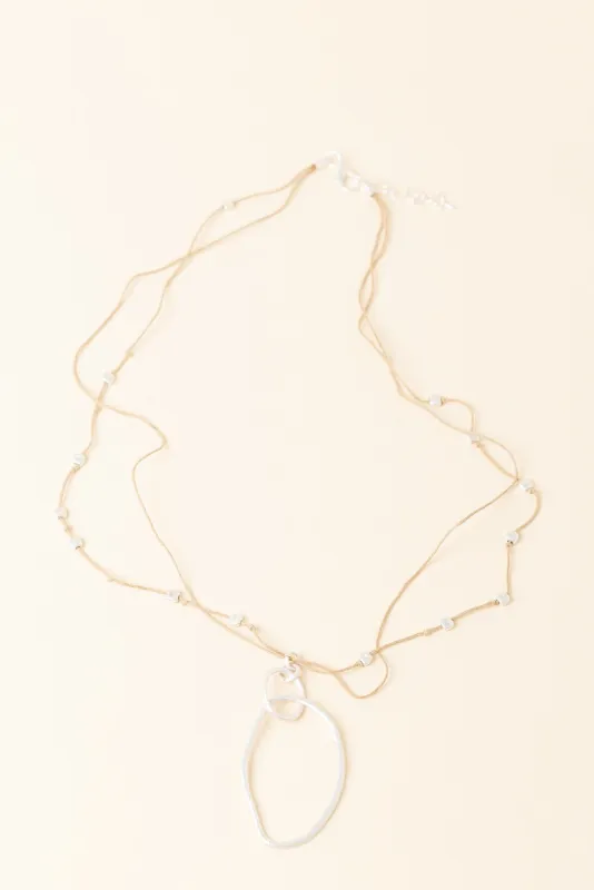 Sienne Silver Oval Pendant Necklace made by Blue Bungalow