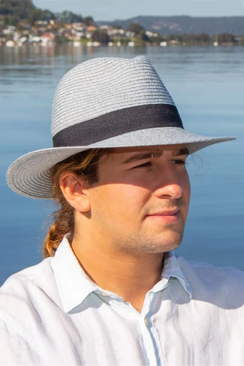 Grey Wide Brim Travel Fedora sold by Blue Bungalow product image thumbnail 5