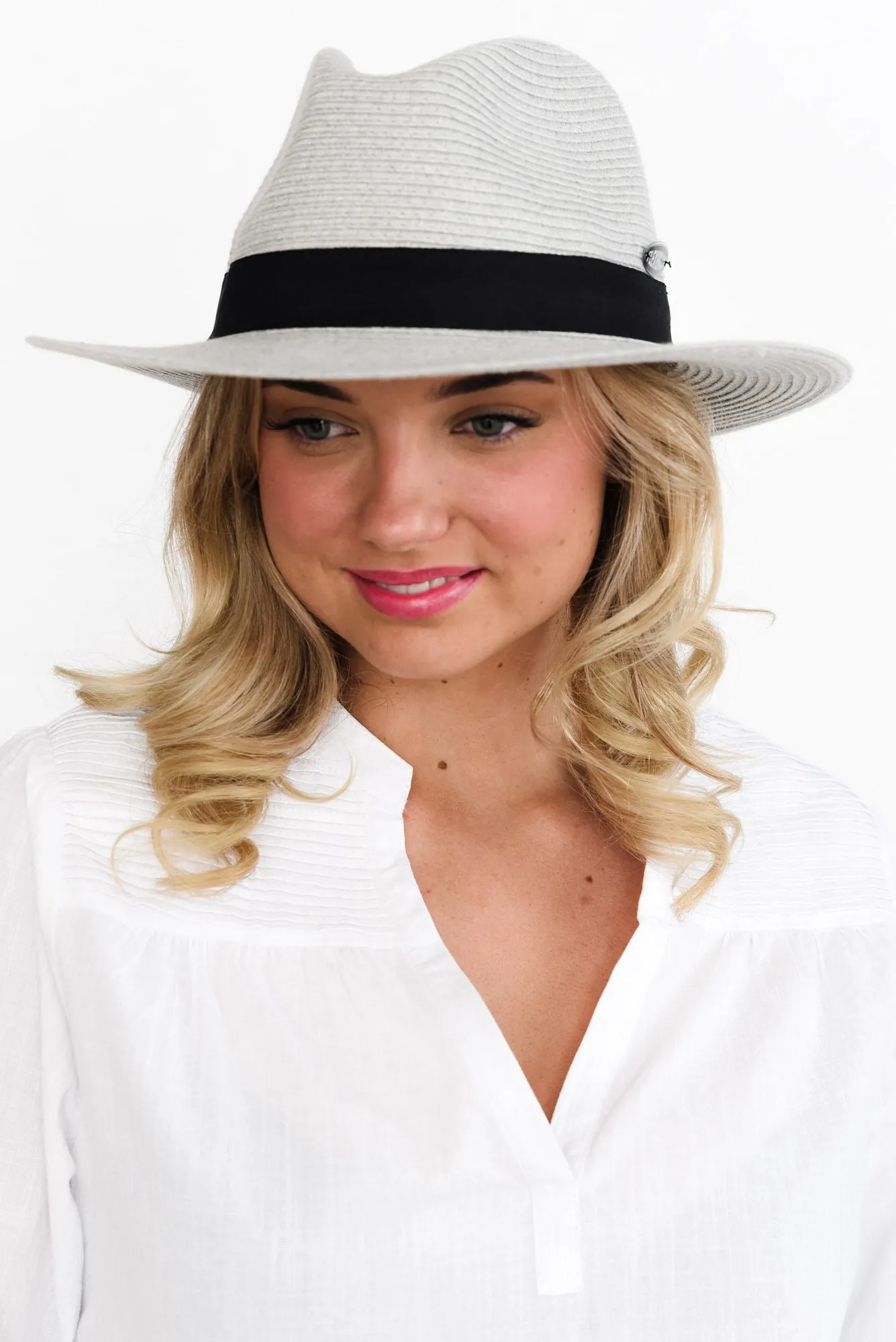 Grey Wide Brim Travel Fedora sold by Blue Bungalow product image thumbnail 2