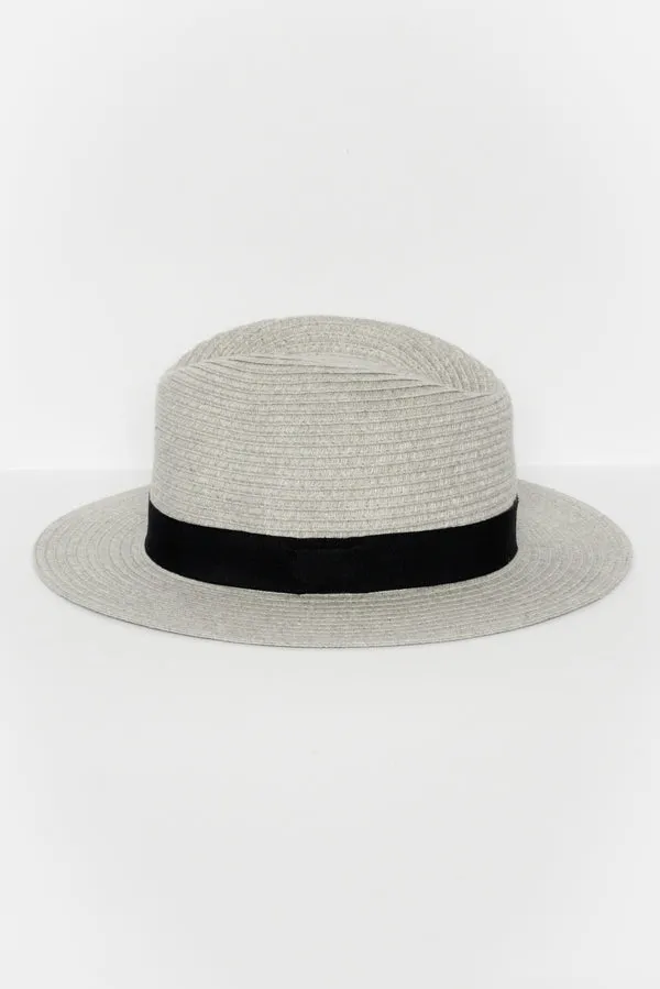 Grey Wide Brim Travel Fedora sold by Blue Bungalow product image thumbnail 3