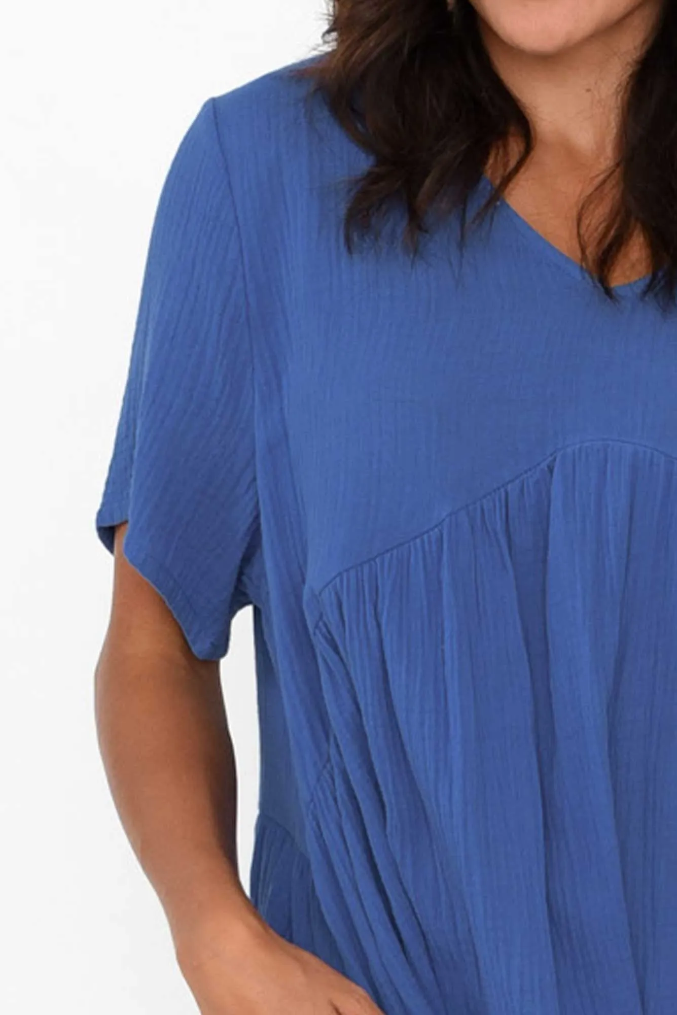 Evianna Cobalt Cotton Peak Dress sold by Blue Bungalow product image thumbnail 3