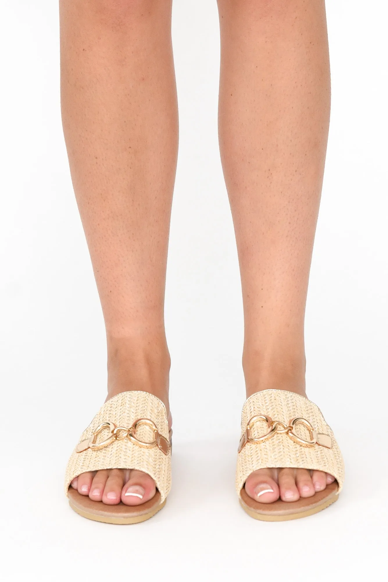 Kandy Beige Raffia Buckle Slide sold by Blue Bungalow product image thumbnail 2