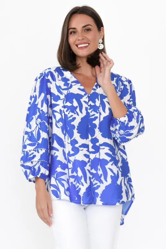 Florida Blue Floral Shirt sold by Blue Bungalow