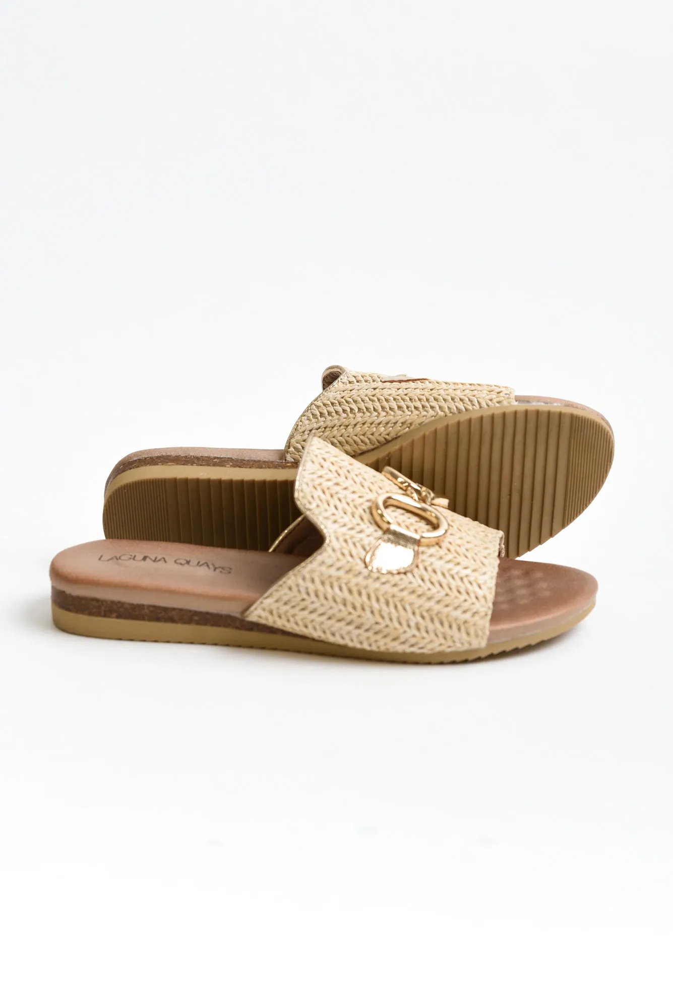 Kandy Beige Raffia Buckle Slide sold by Blue Bungalow product image thumbnail 3