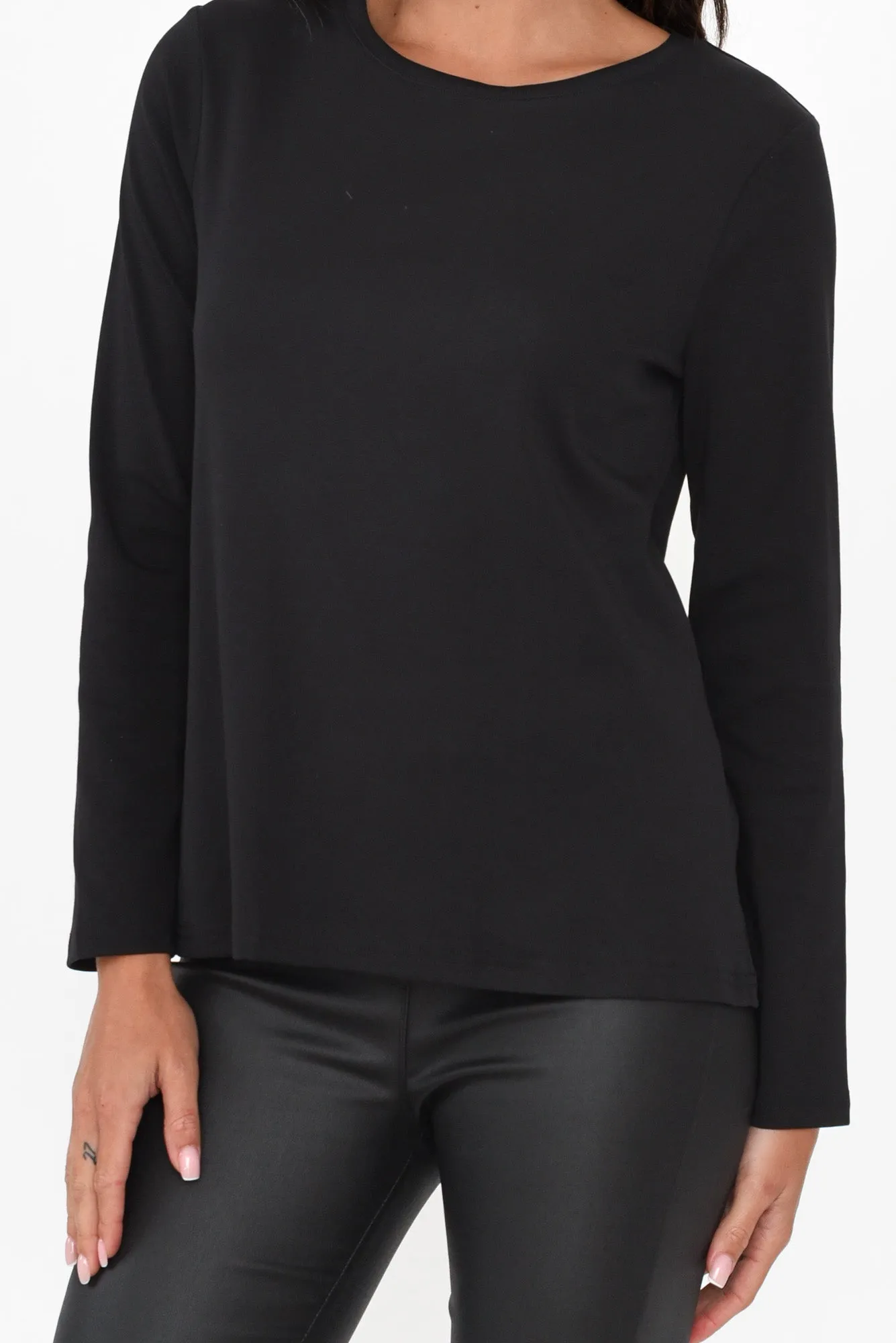 Porter Black Cotton Long Sleeve Top sold by Blue Bungalow product image thumbnail 5