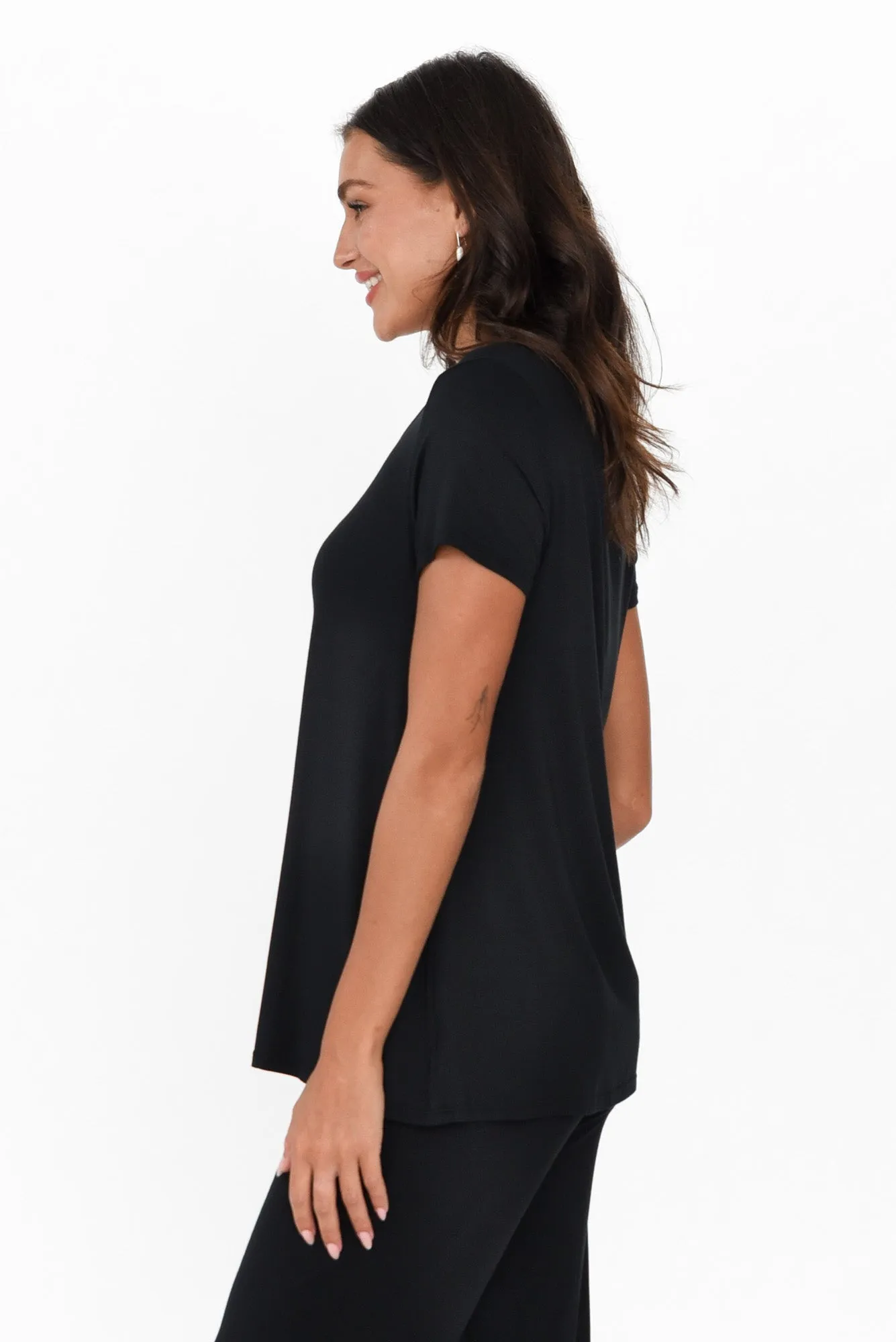 Black Micro Modal Swing Tee sold by Blue Bungalow product image thumbnail 3