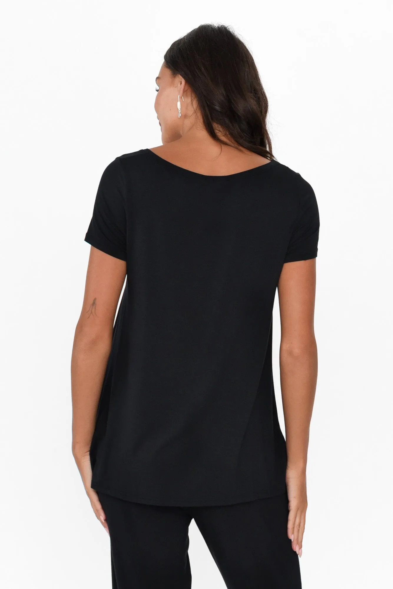 Black Micro Modal Swing Tee sold by Blue Bungalow product image thumbnail 4