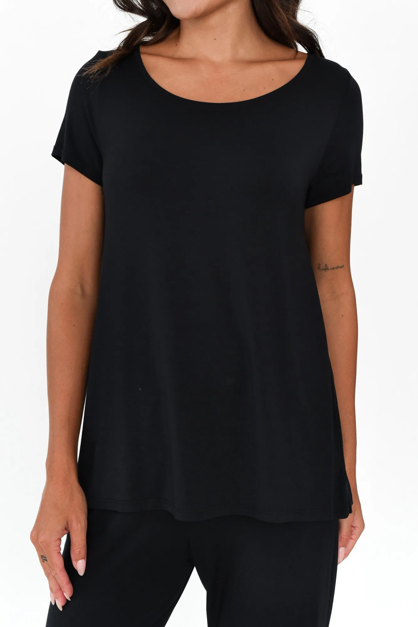 Black Micro Modal Swing Tee sold by Blue Bungalow product image thumbnail 5