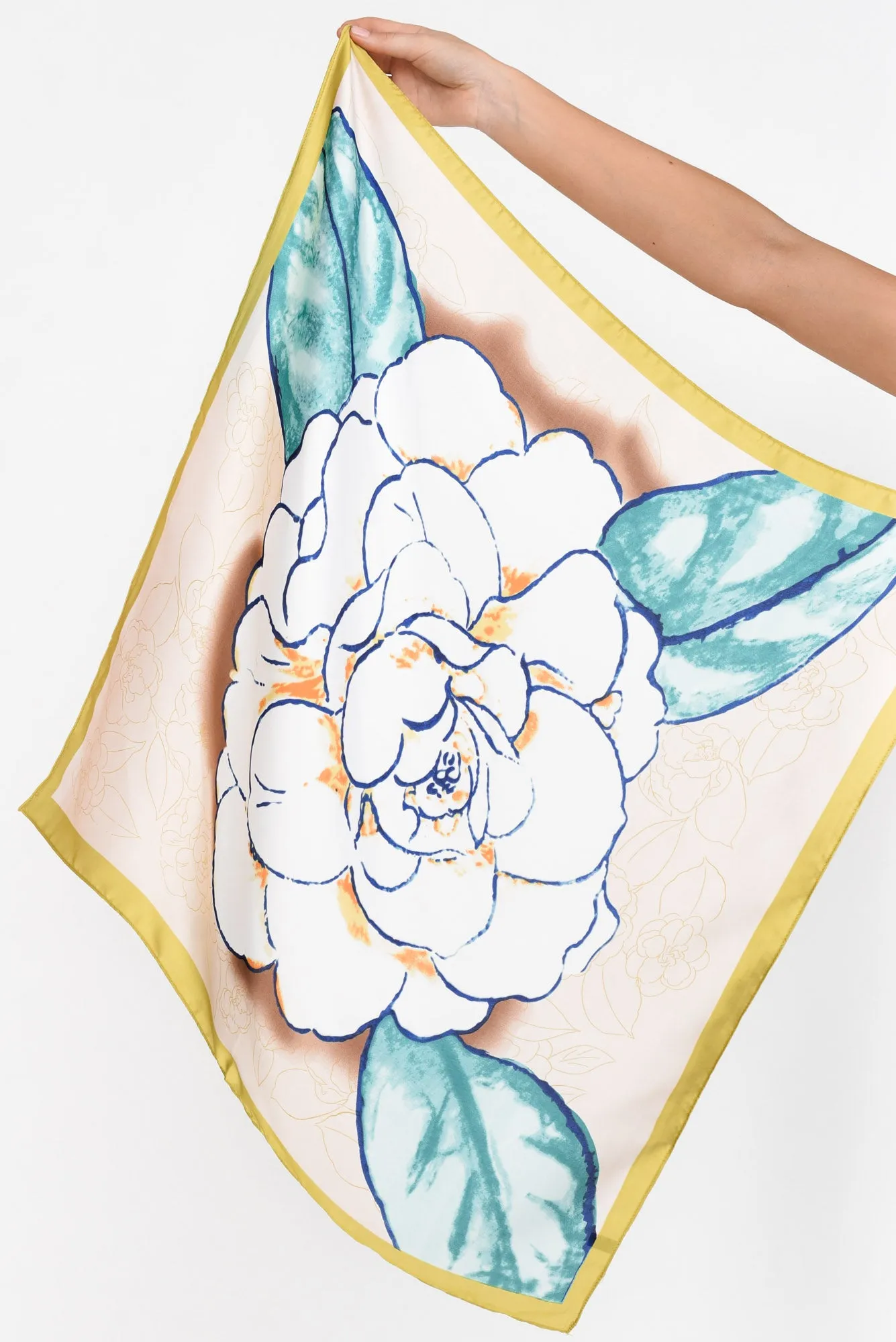 Bess Chartreuse Satin Square Scarf sold by Blue Bungalow product image thumbnail 2