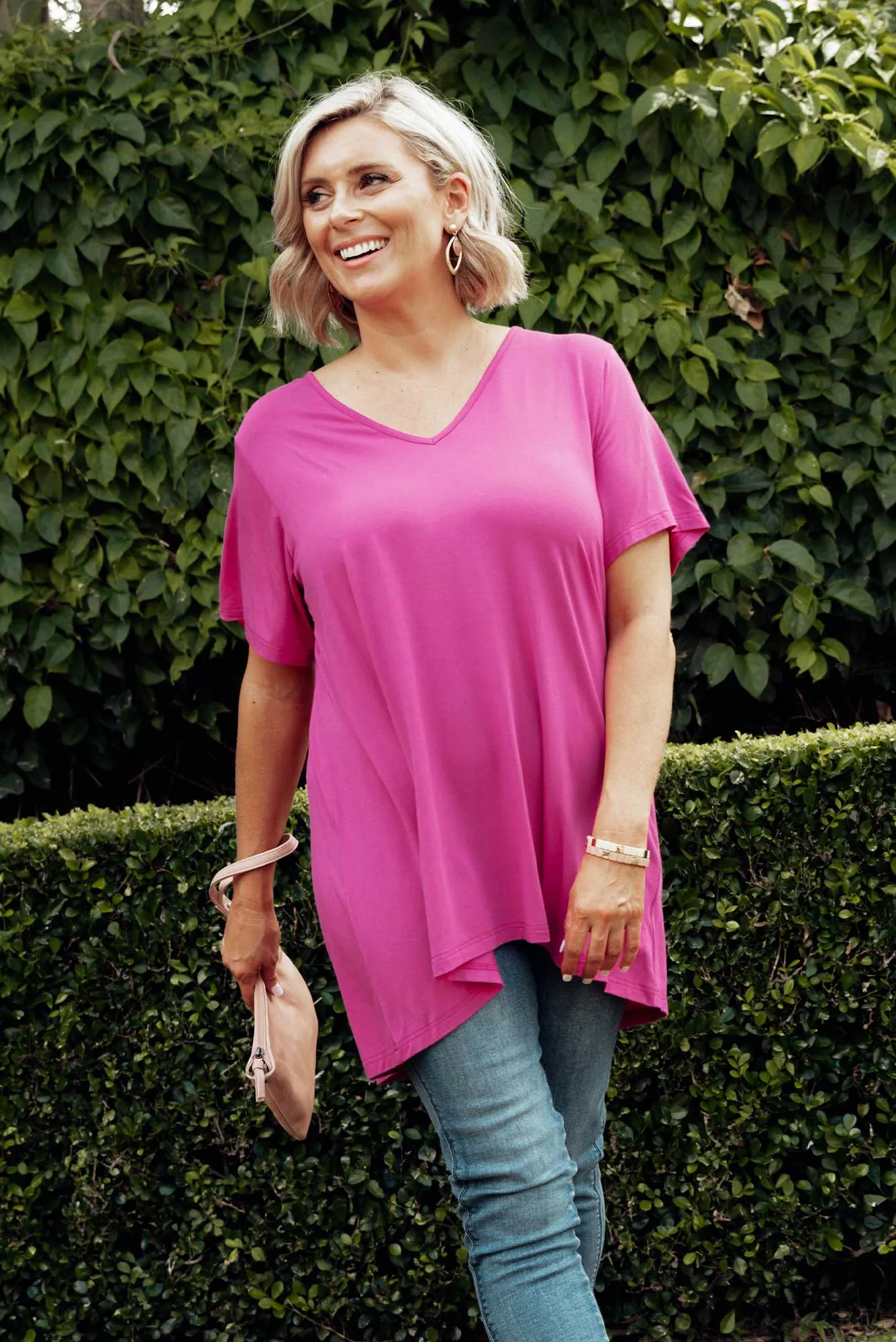 Novella Magenta Bamboo Top sold by Blue Bungalow