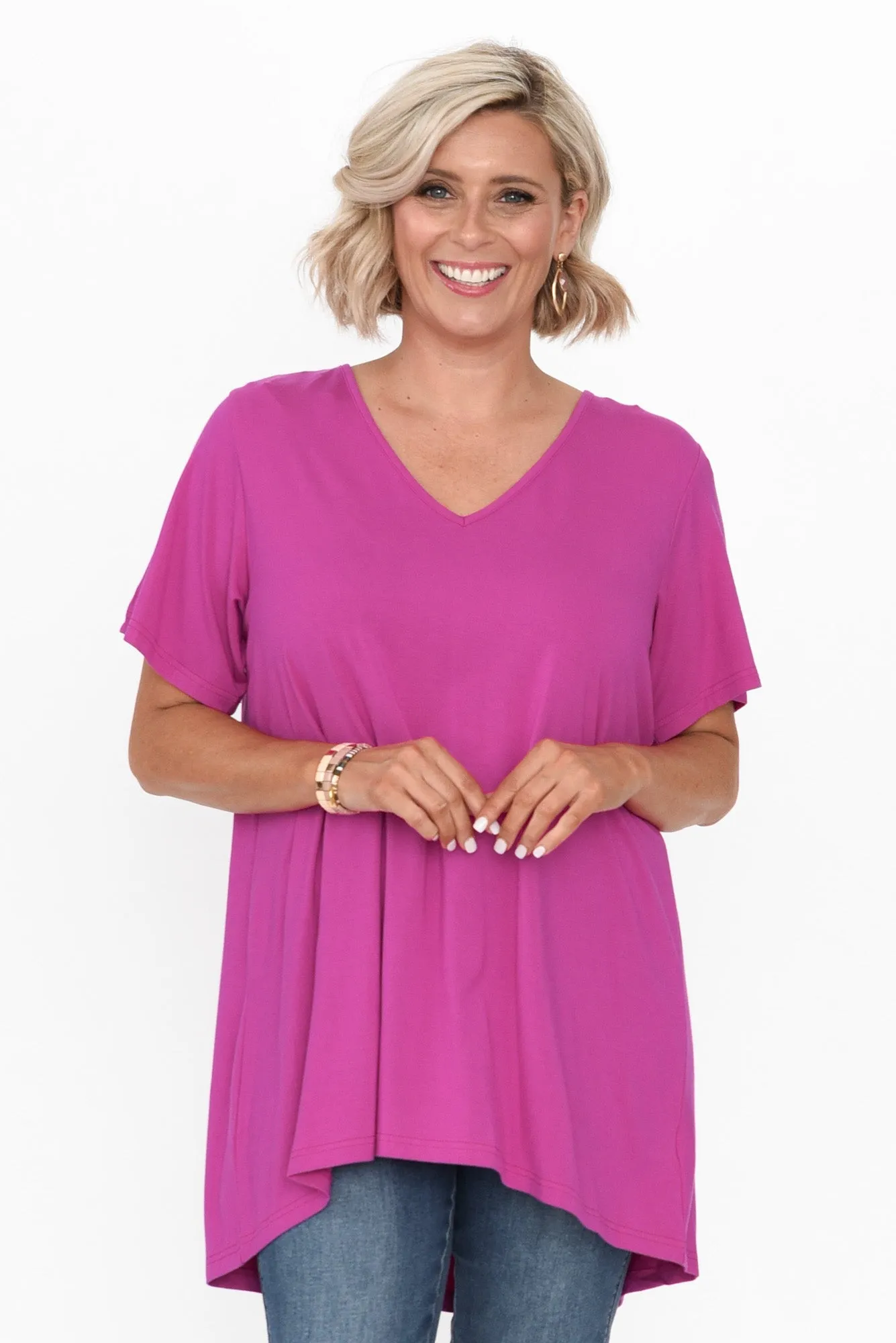 Novella Magenta Bamboo Top sold by Blue Bungalow product image thumbnail 2