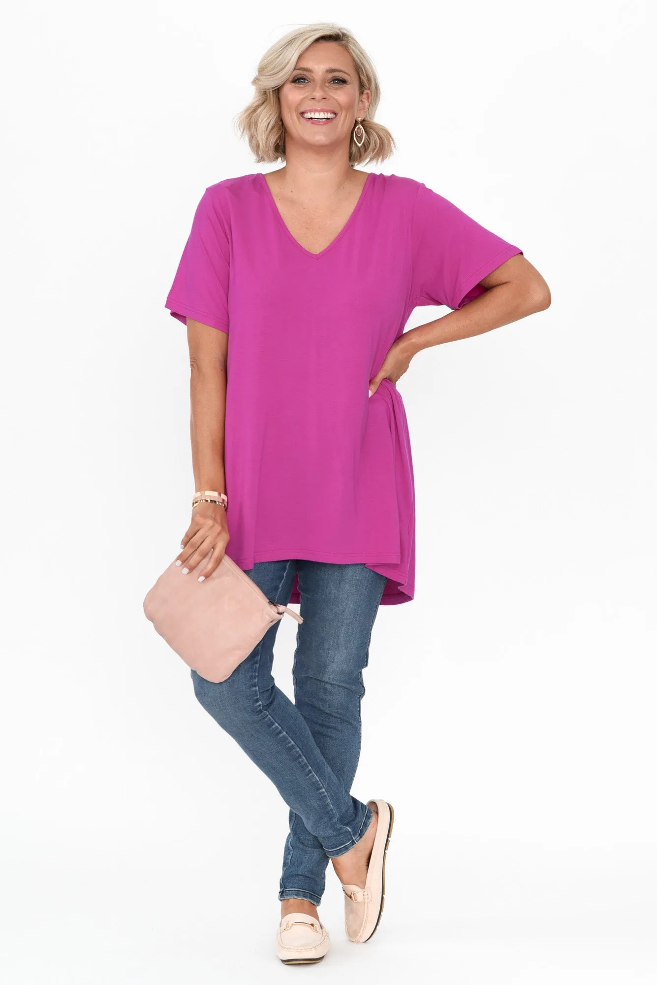 Novella Magenta Bamboo Top sold by Blue Bungalow product image thumbnail 3