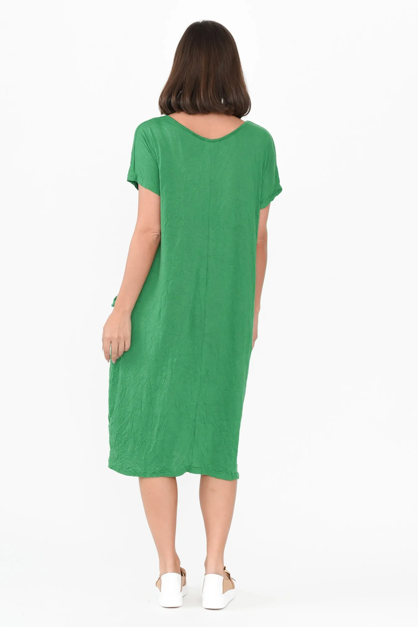 Travel Green Crinkle Cotton Dress sold by Blue Bungalow product image thumbnail 4