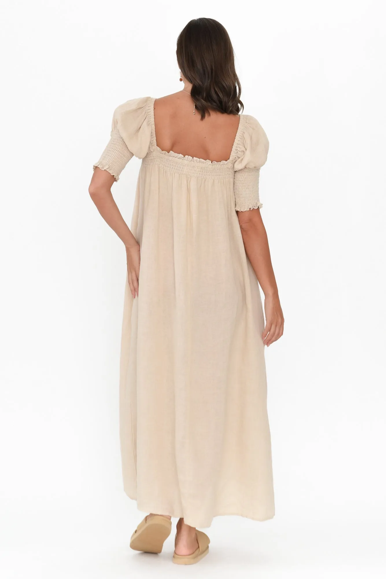 Bethania Beige Linen Dress sold by Blue Bungalow product image thumbnail 4