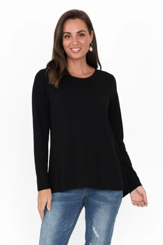 Sydney Black Cotton Tee sold by Blue Bungalow