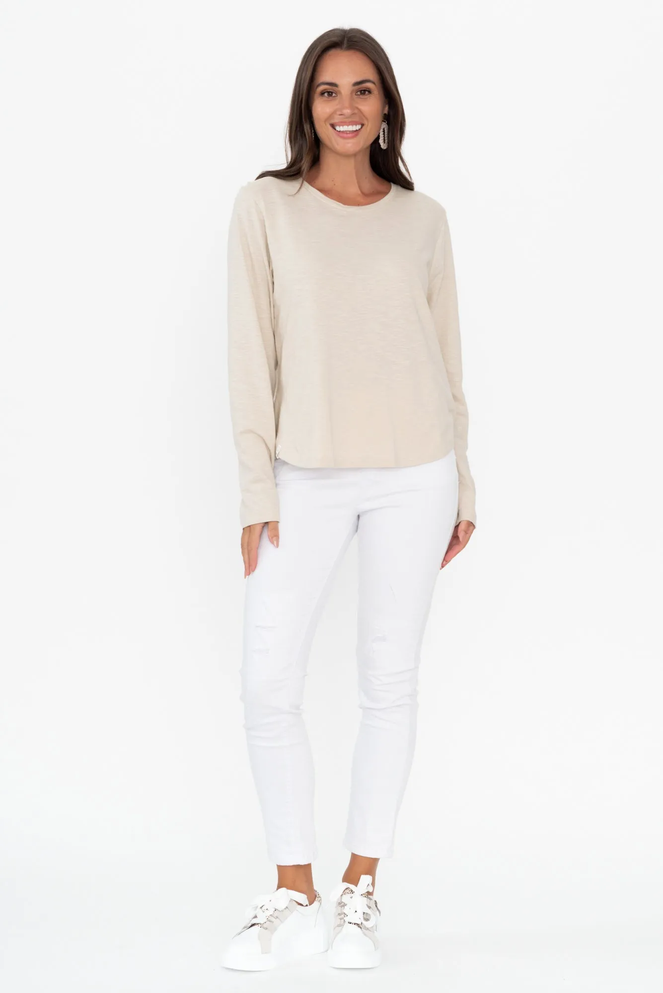 Everyday Natural Cotton Long Sleeve Tee sold by Blue Bungalow product image thumbnail 3