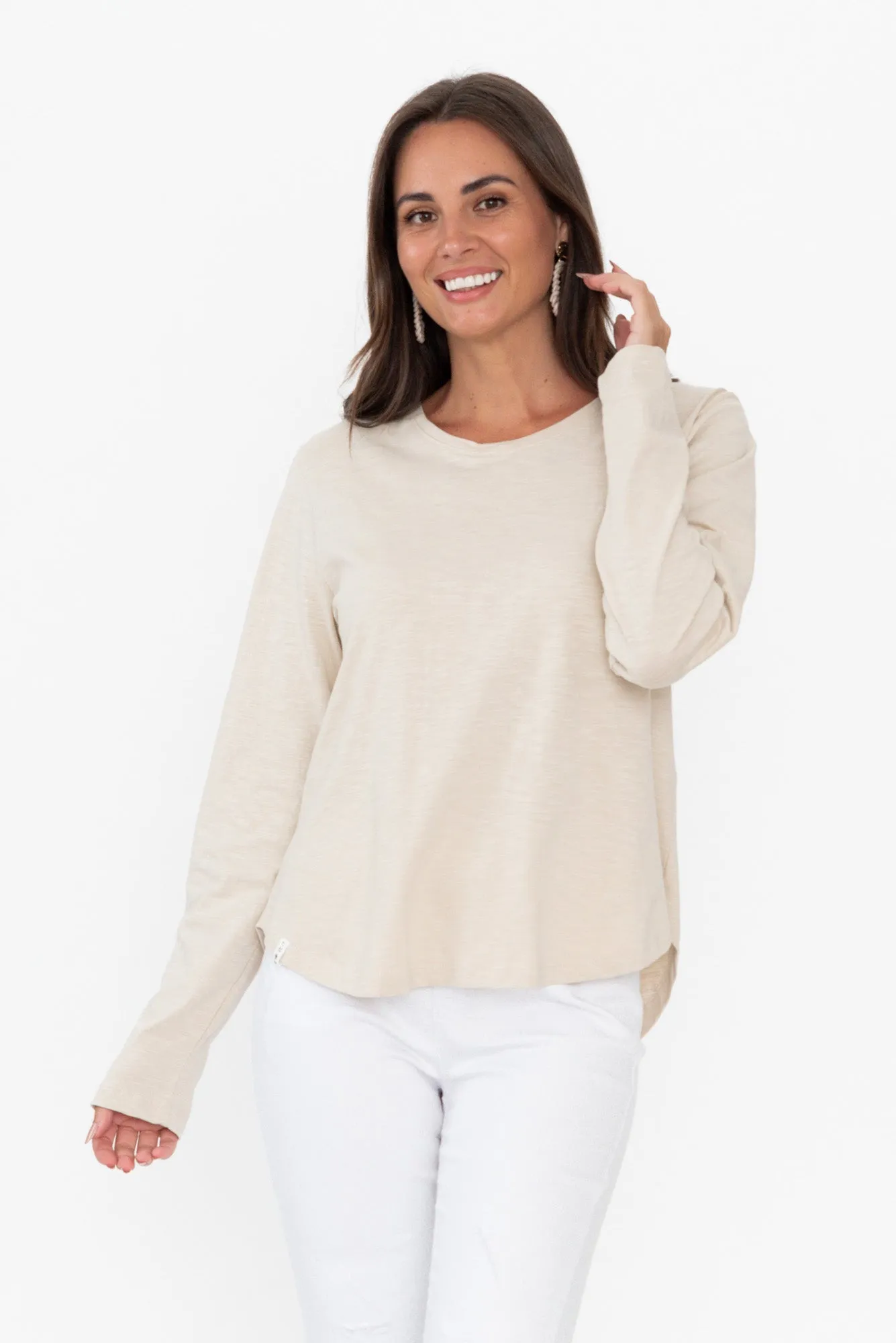Everyday Natural Cotton Long Sleeve Tee sold by Blue Bungalow product image thumbnail 2