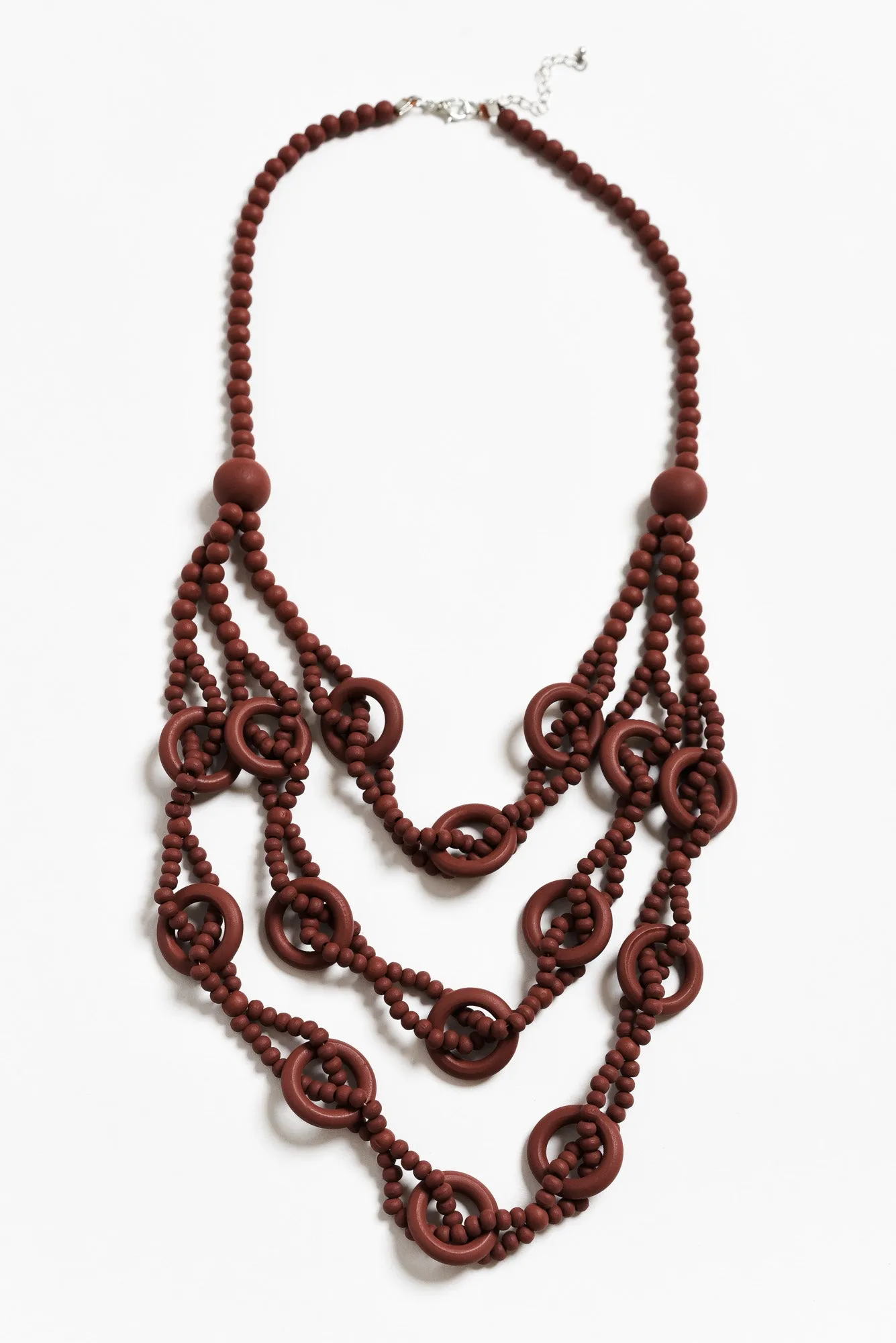 Riina Maroon Beaded Necklace sold by Blue Bungalow