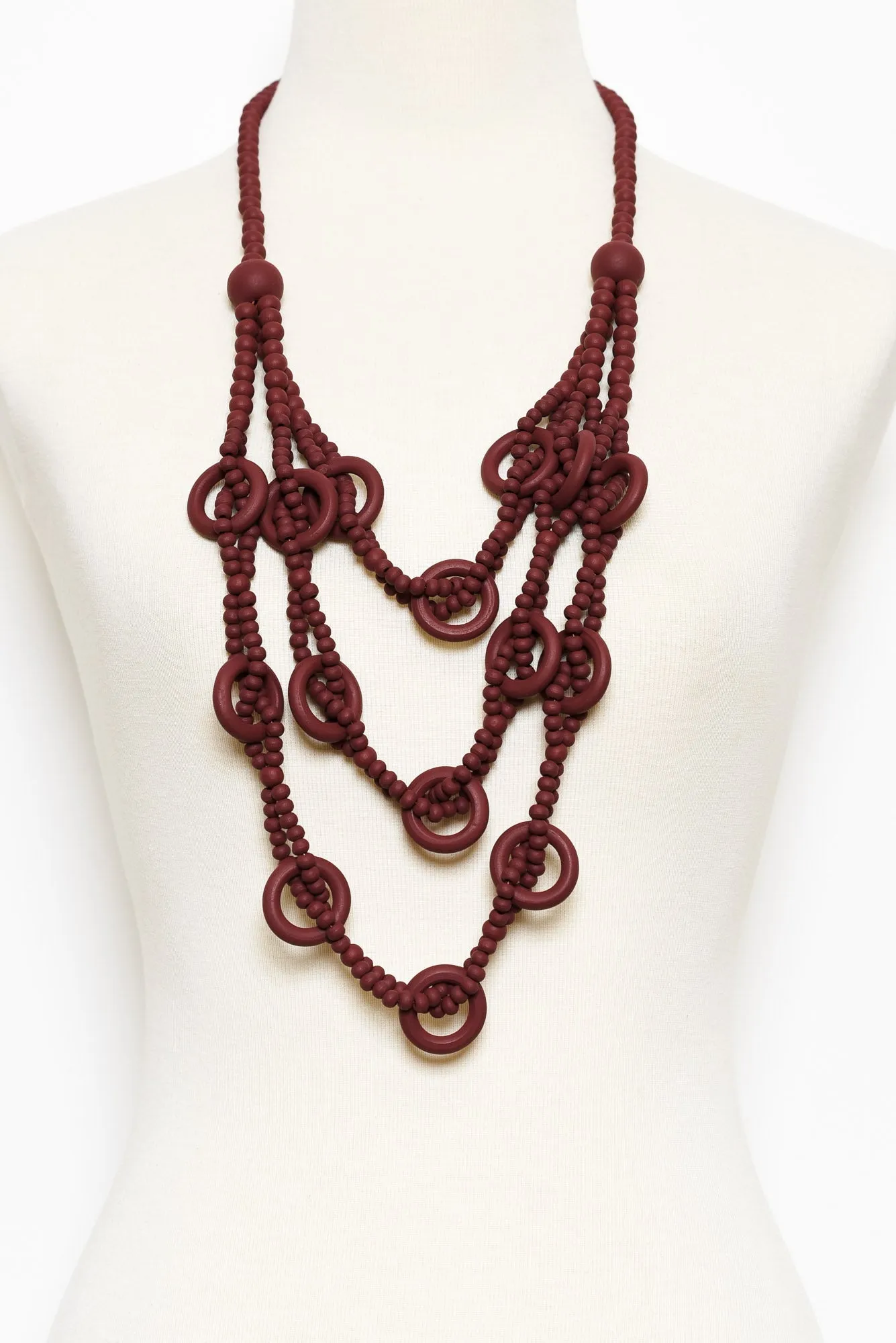 Riina Maroon Beaded Necklace sold by Blue Bungalow product image thumbnail 2