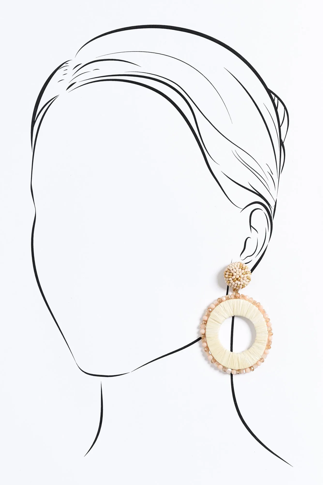 Solas Cream Beaded Drop Earrings sold by Blue Bungalow product image thumbnail 2